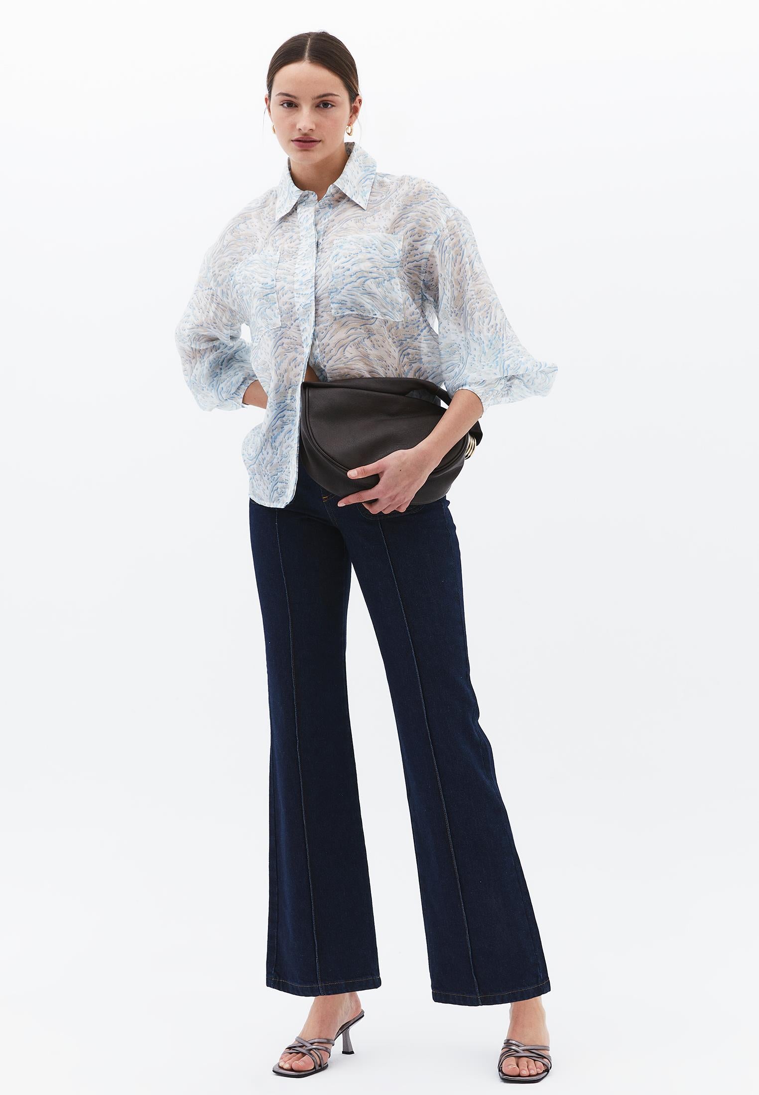 Button Detailed Shirt - ABSTRACT COMB