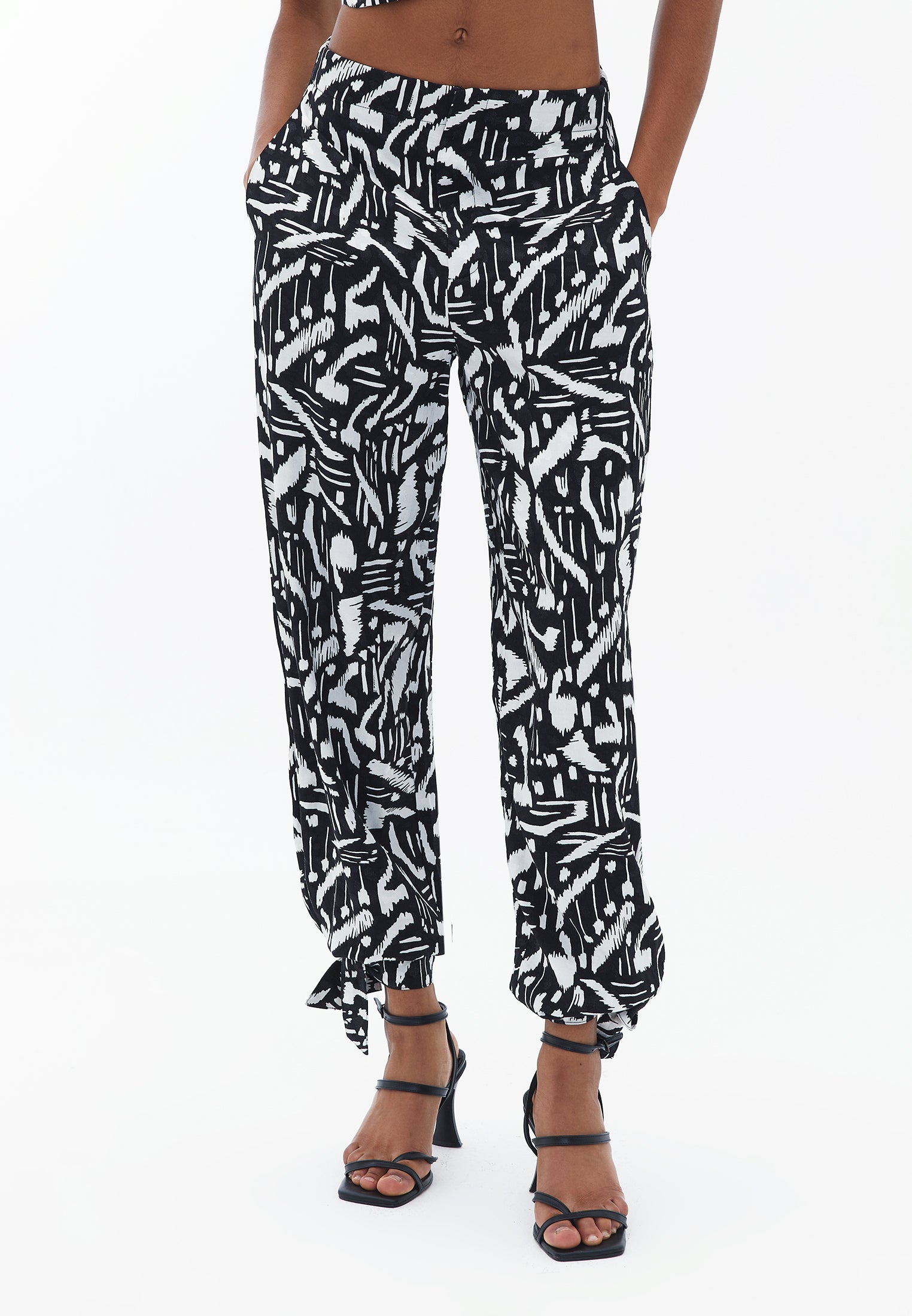 BALLOON FORM PANTS - ABSTRACT COMB