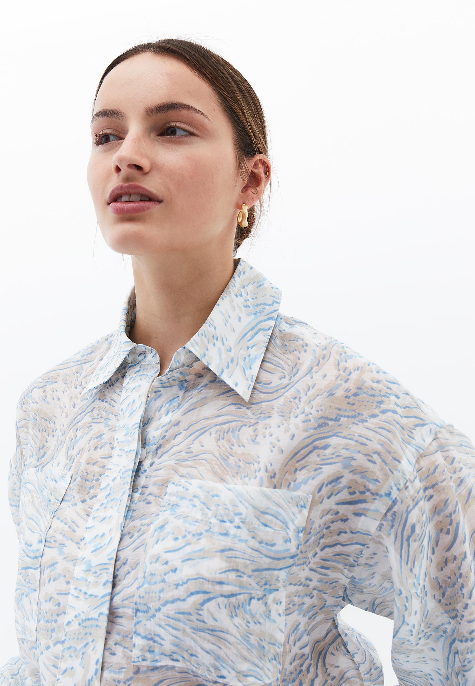Button Detailed Shirt - ABSTRACT COMB