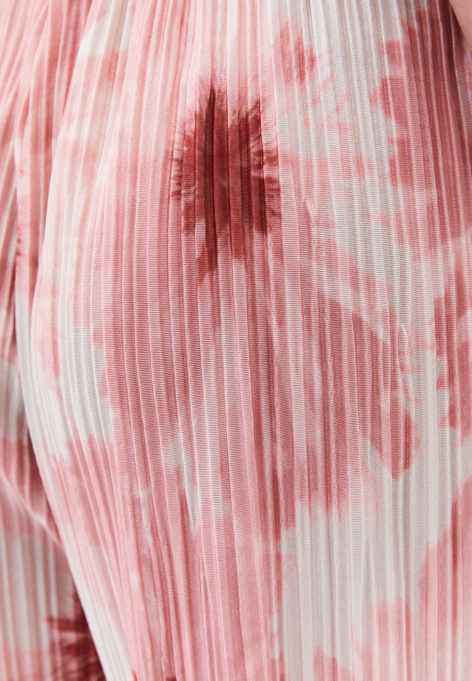 High Waist Pleated Printed Straight Pants - ABSTRACT COMB