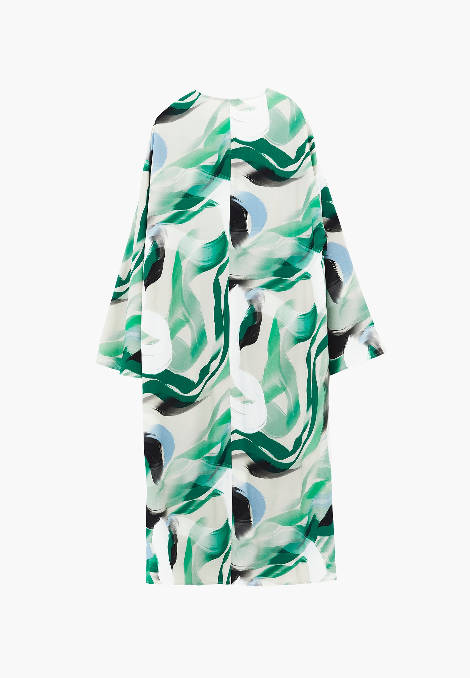 Oversize Long Button Detailed Kimono - ABSTRACT COMB