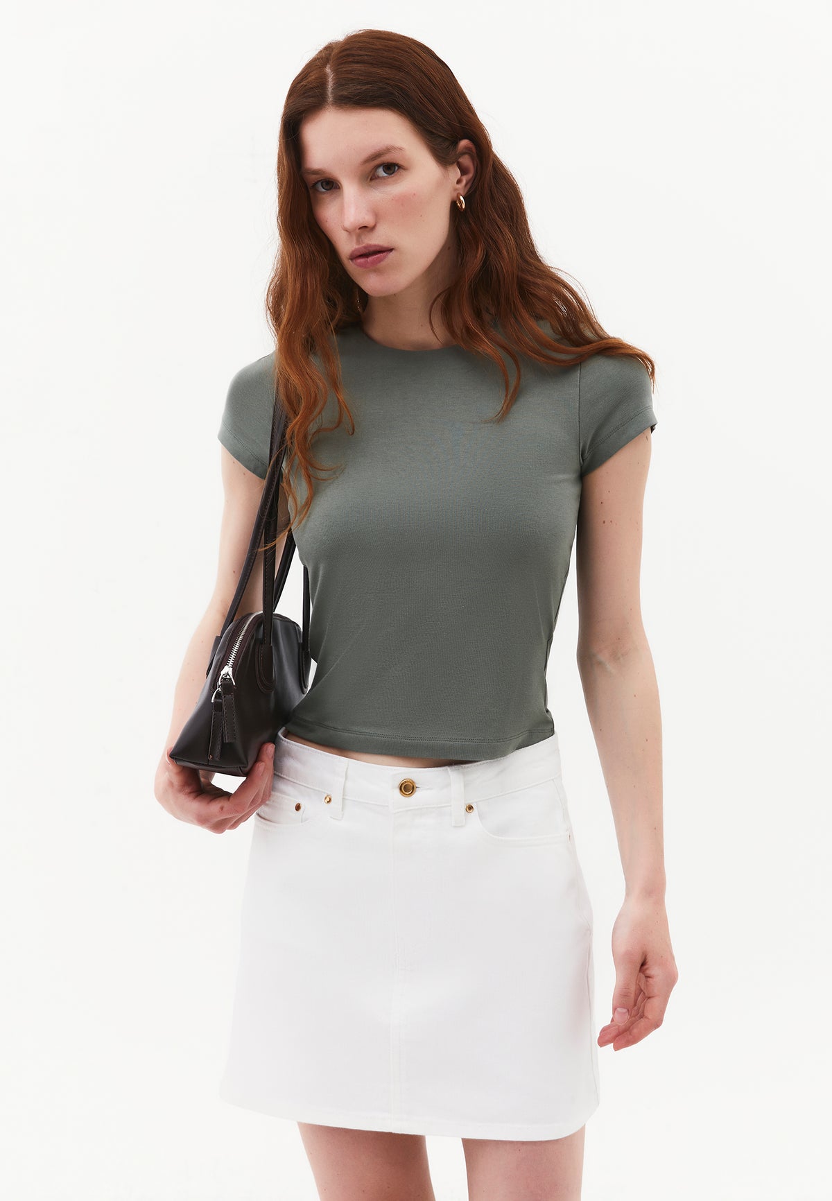 Bodycon T-Shirt Crew Neck - Green