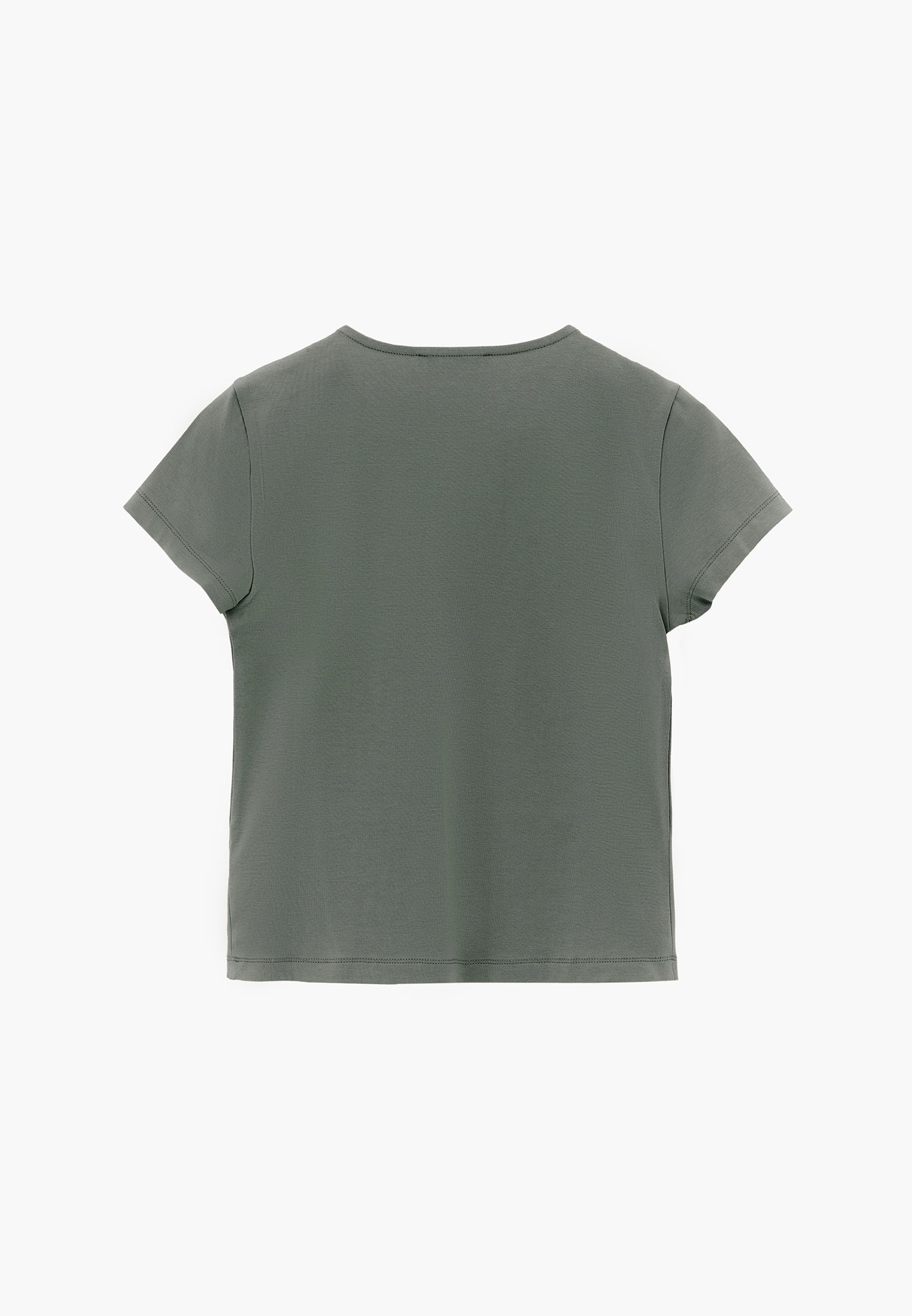 Bodycon T-Shirt Crew Neck - AGAVE GREEN