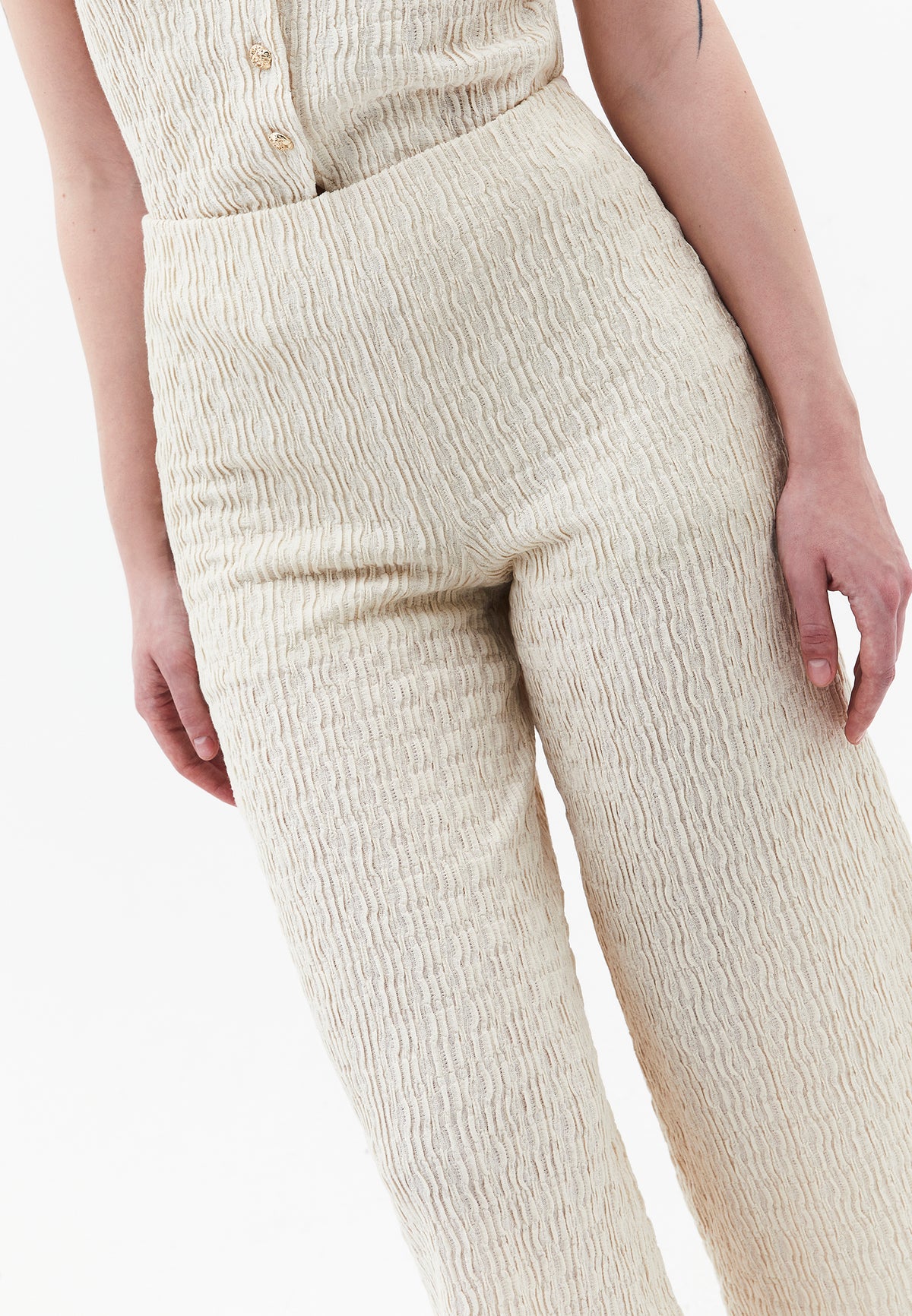 Wide Leg Midi Culotte Pants - Cream