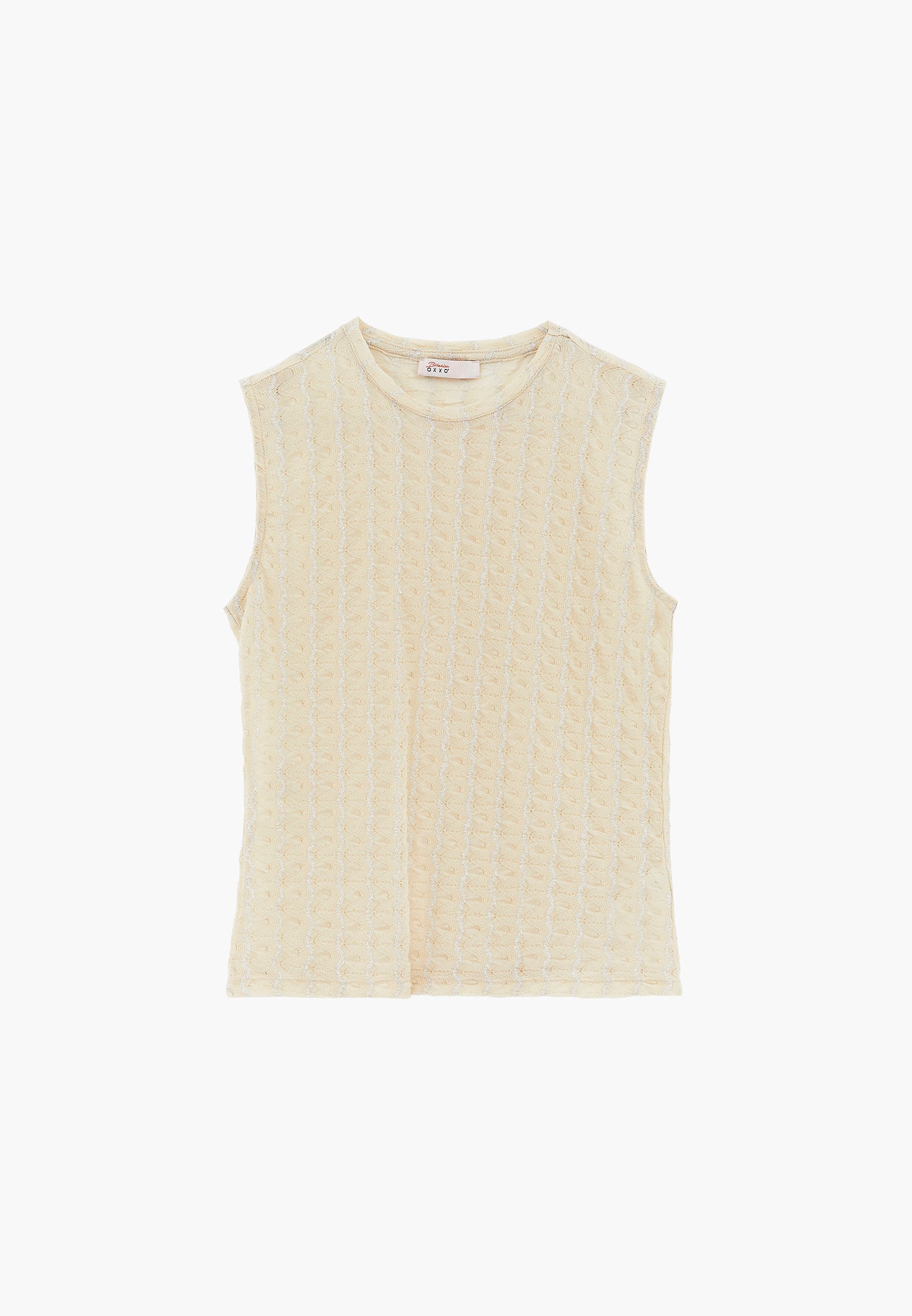 Fitted Tank Top With Buckle Detail - ALMOND MILK