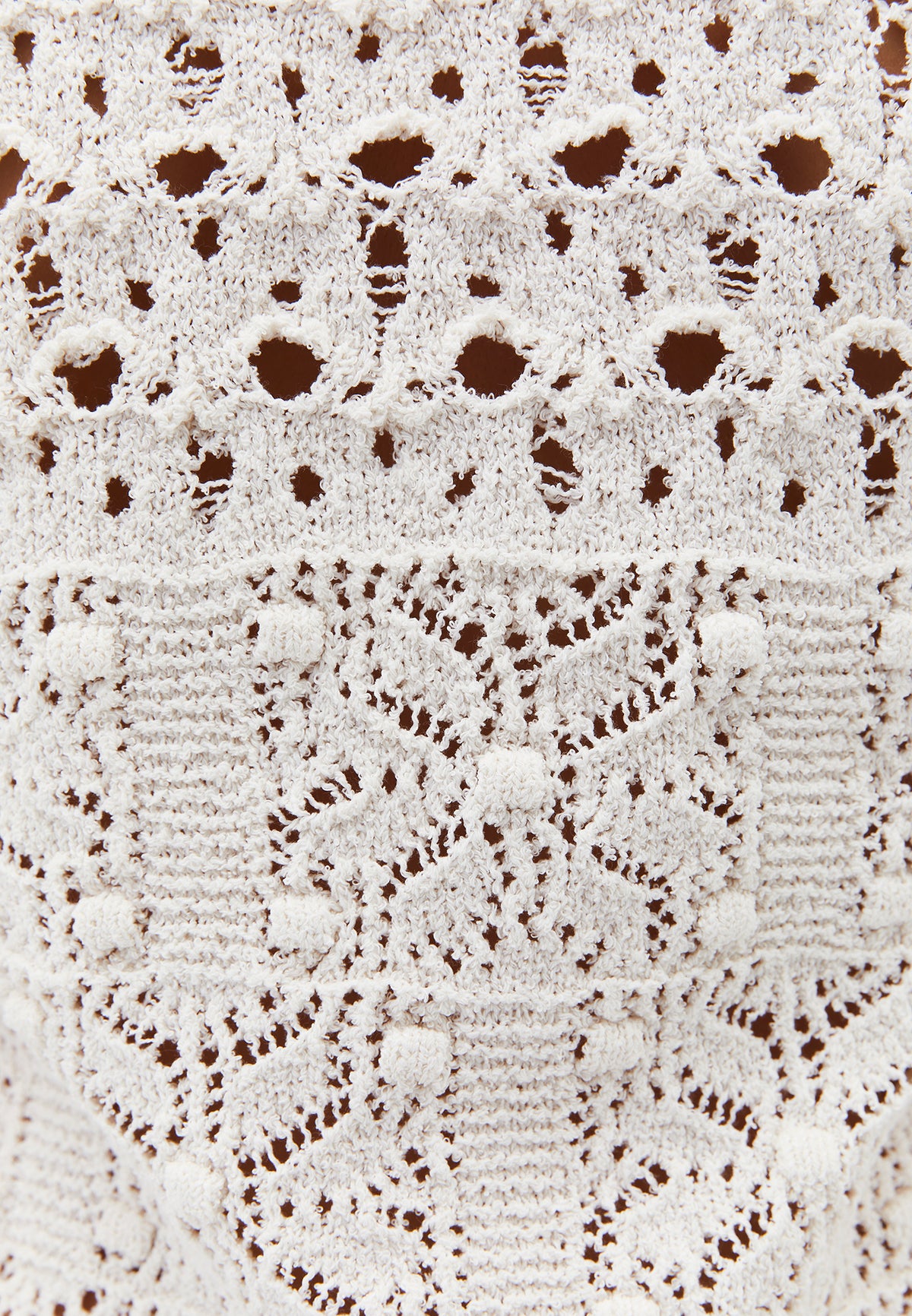 Openwork Knit Vest - Cream
