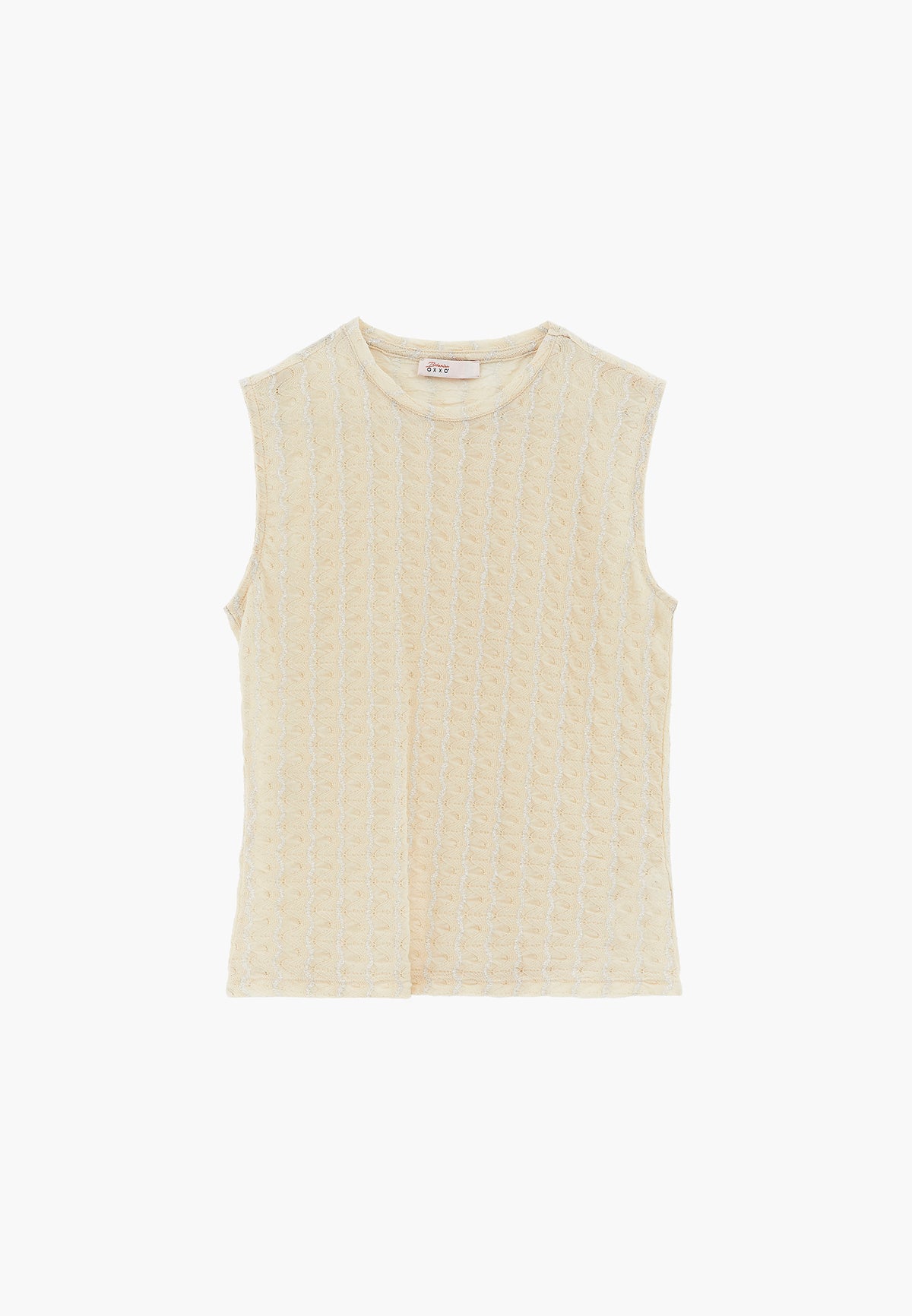 Fitted Tank Top With Buckle Detail - ALMOND MILK