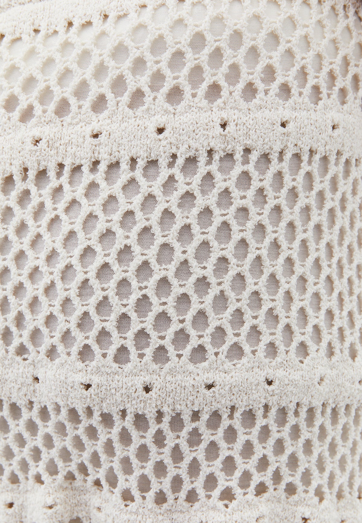 Midi Length Openwork Skirt - Cream