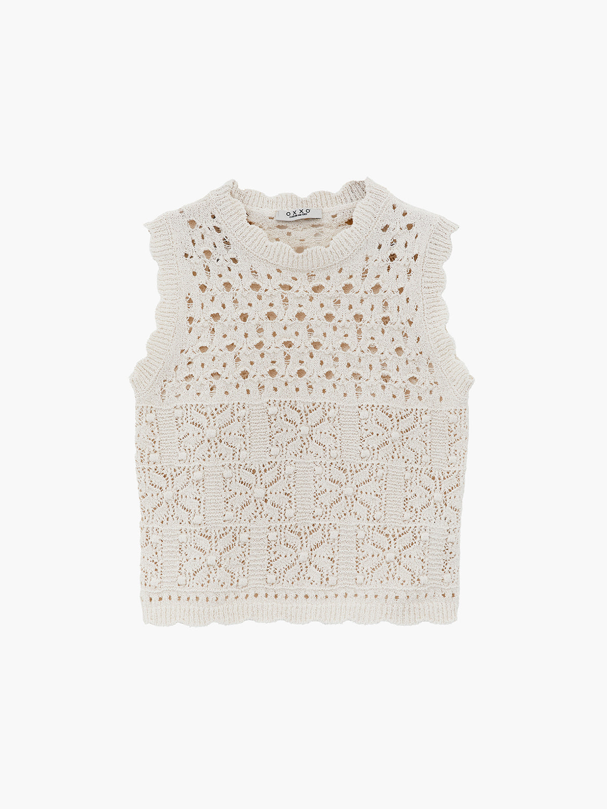 Openwork Knit Vest - Cream
