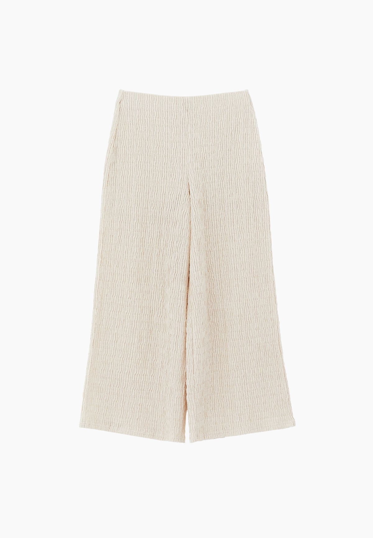Wide Leg Midi Culotte Pants - Cream