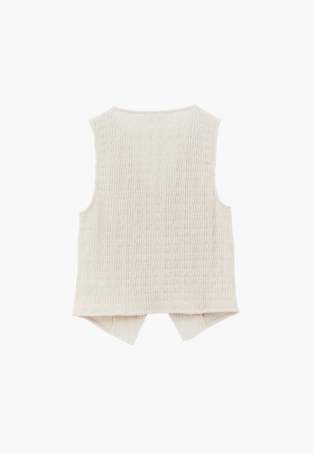 V Neck Closed Form Vest - Cream