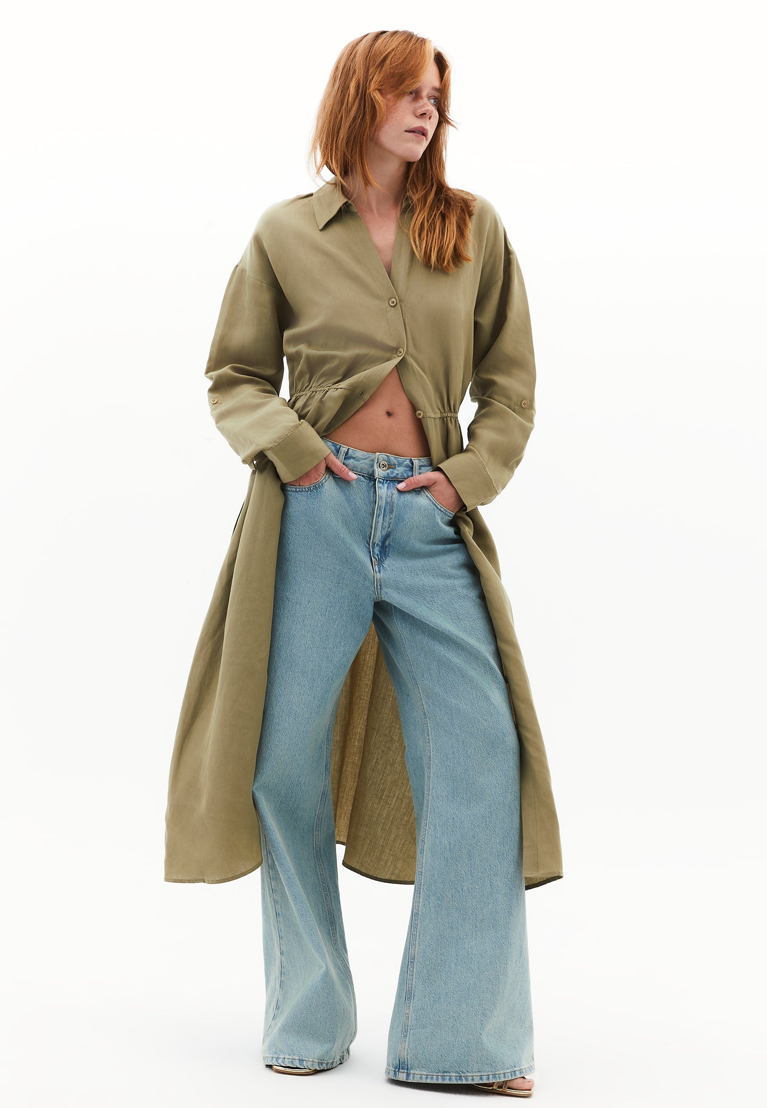 Belted long dress - ALOE