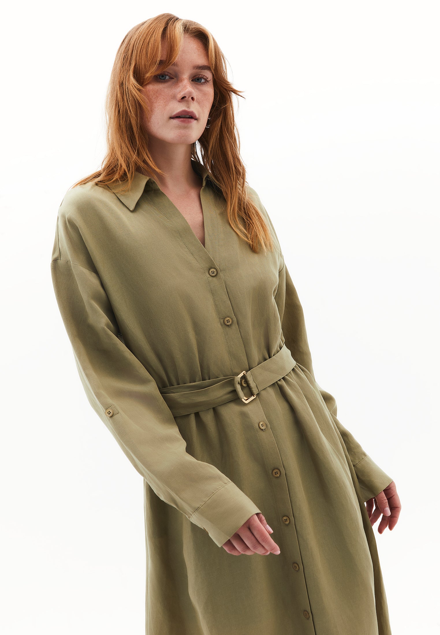 Belted long dress - ALOE