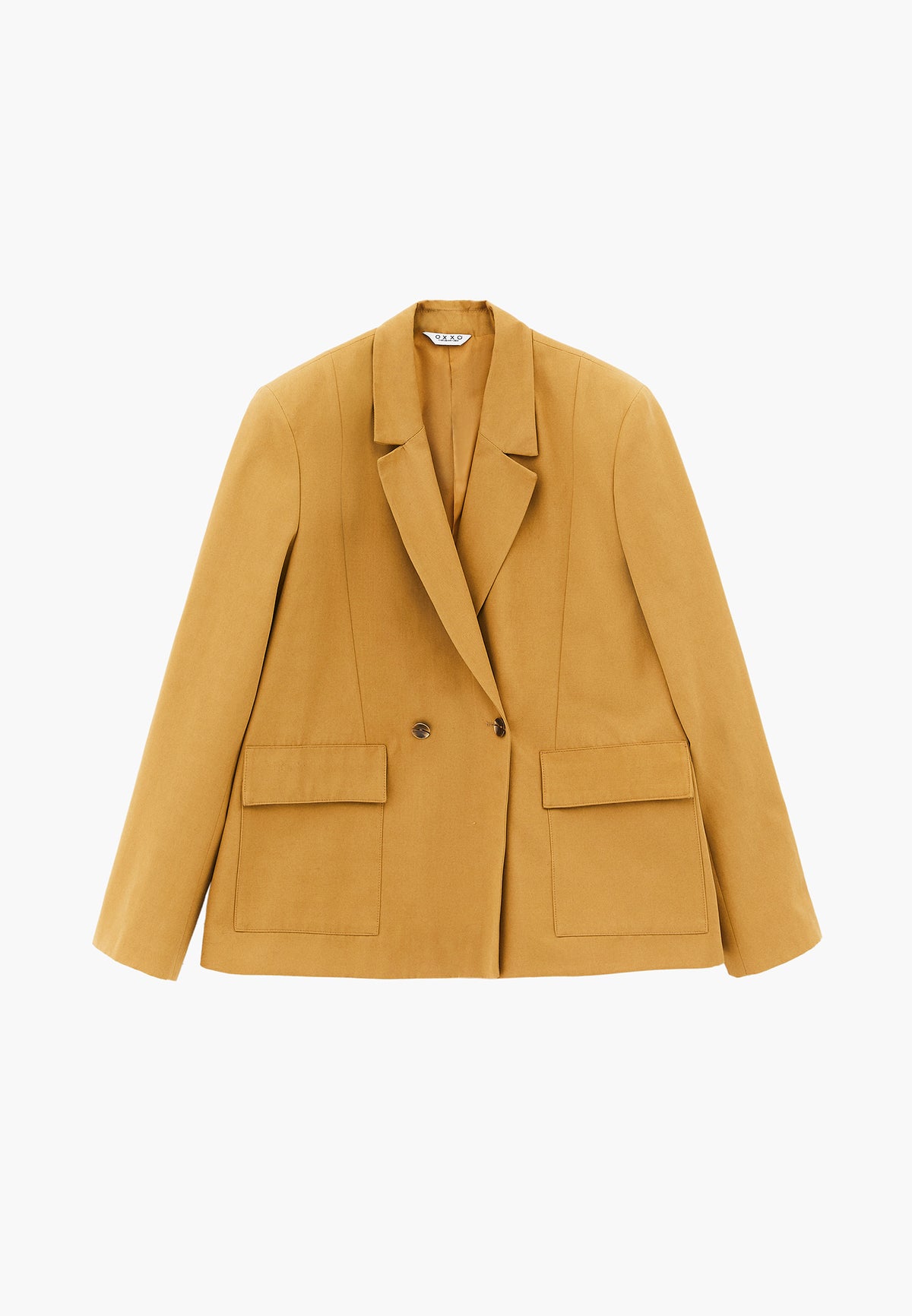 Oversize Double Breasted Blazer Jacket - Yellow