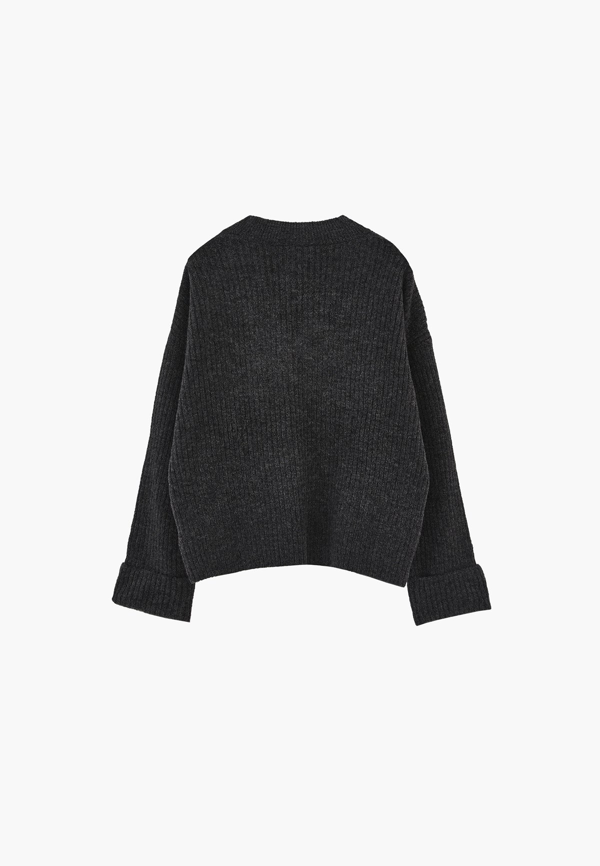 Loose V-Neck Sweater - Grey