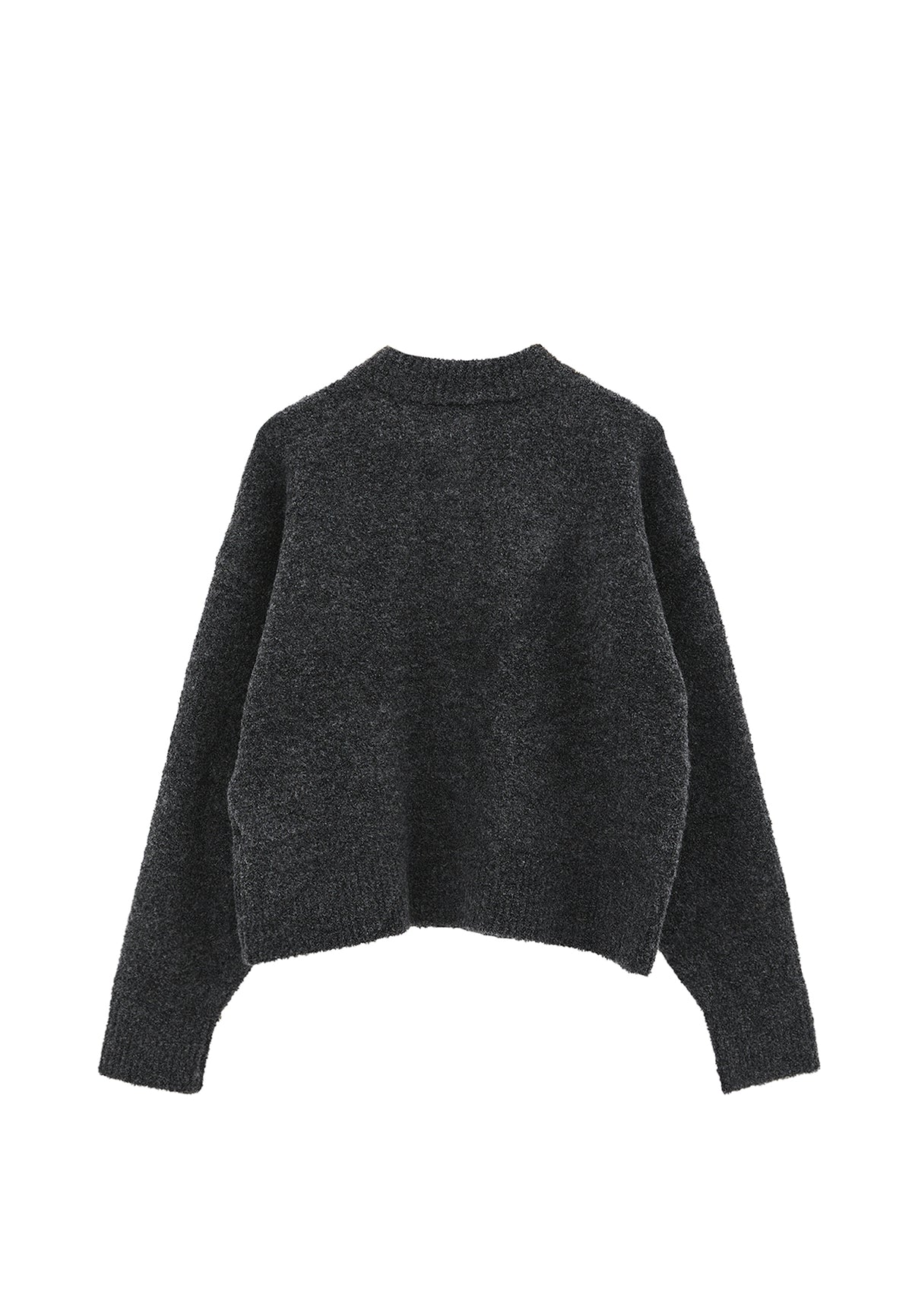 Button Detailed Short Cardigan - Grey