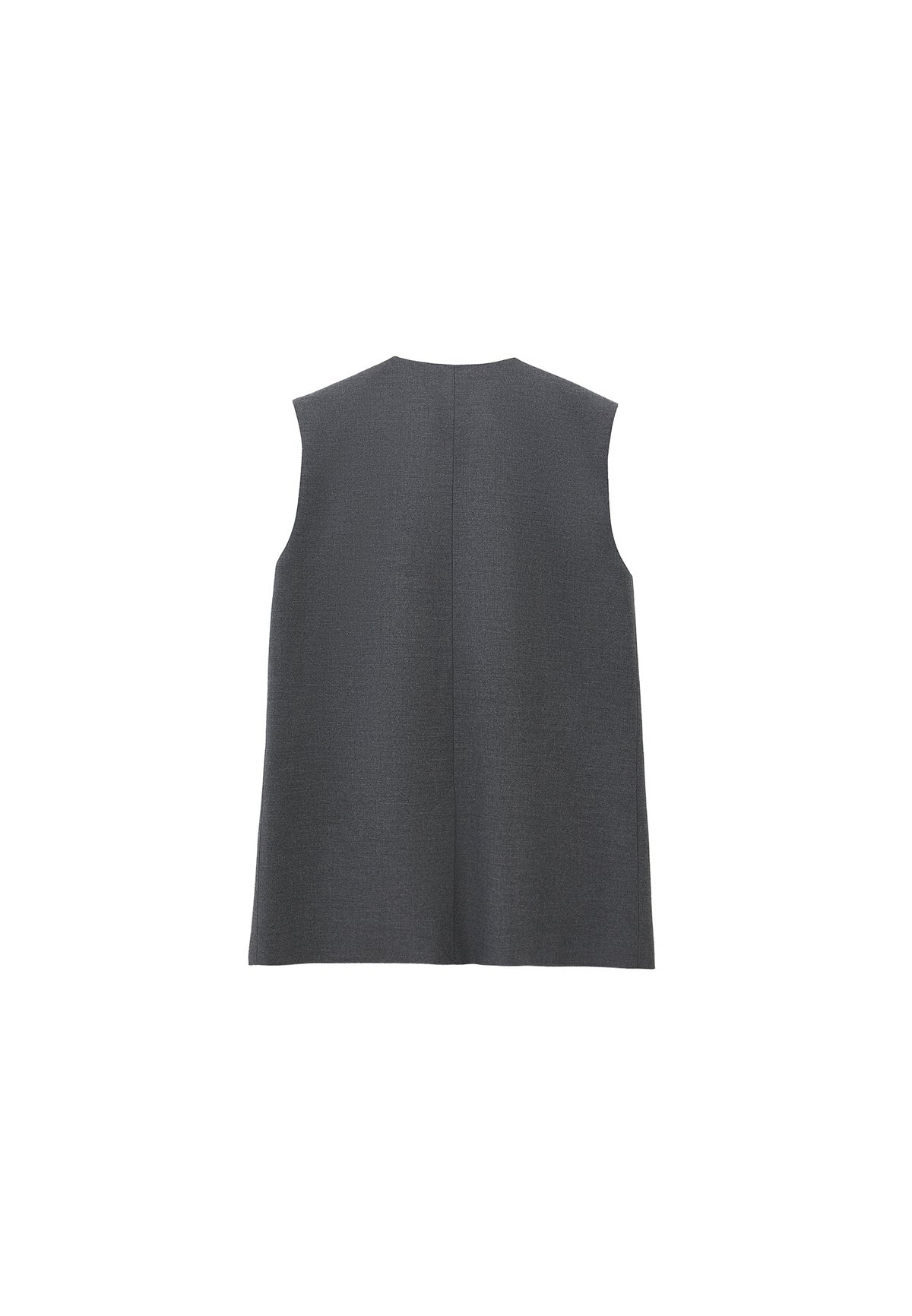 V Neck Button Detailed Oversize Vest - ANTHRA MELANGE