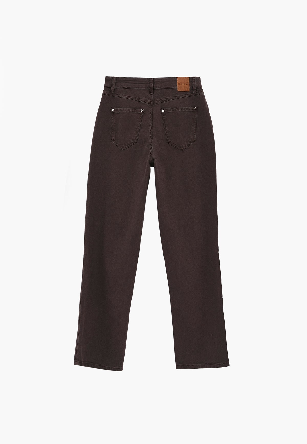 Ultra High Waist Straight Leg Pants - Brown