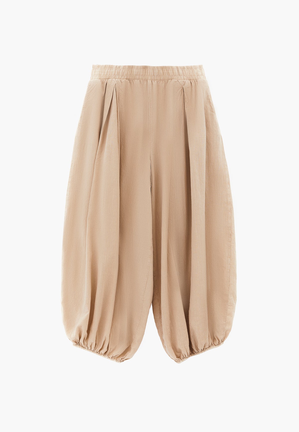 Balloon Fit Regular Waist Pleated Pants - ANTIK FEATHER GRAY