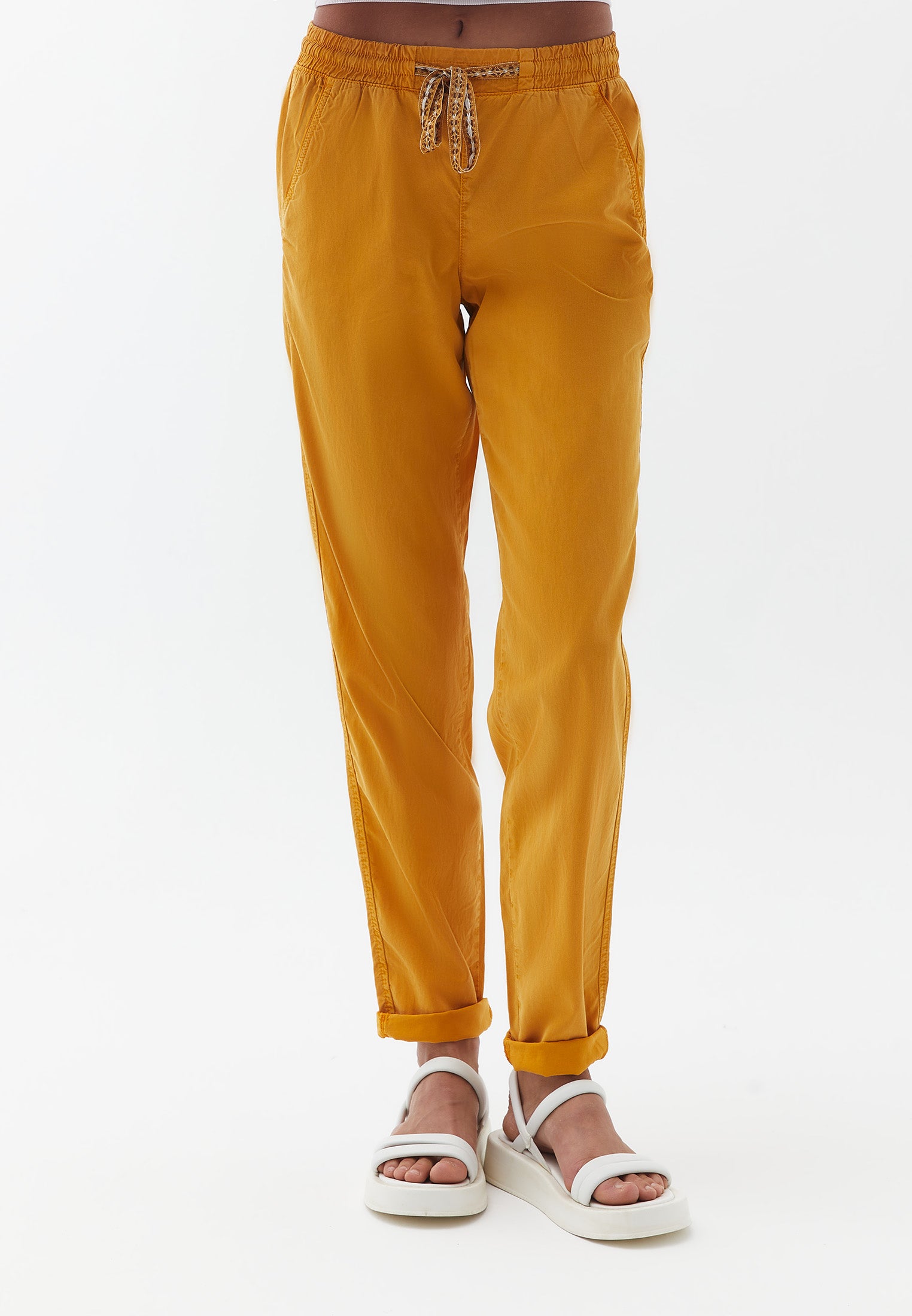 TENCEL PANTS WITH POCKETS - ANTIK GOLDEN YELLOW