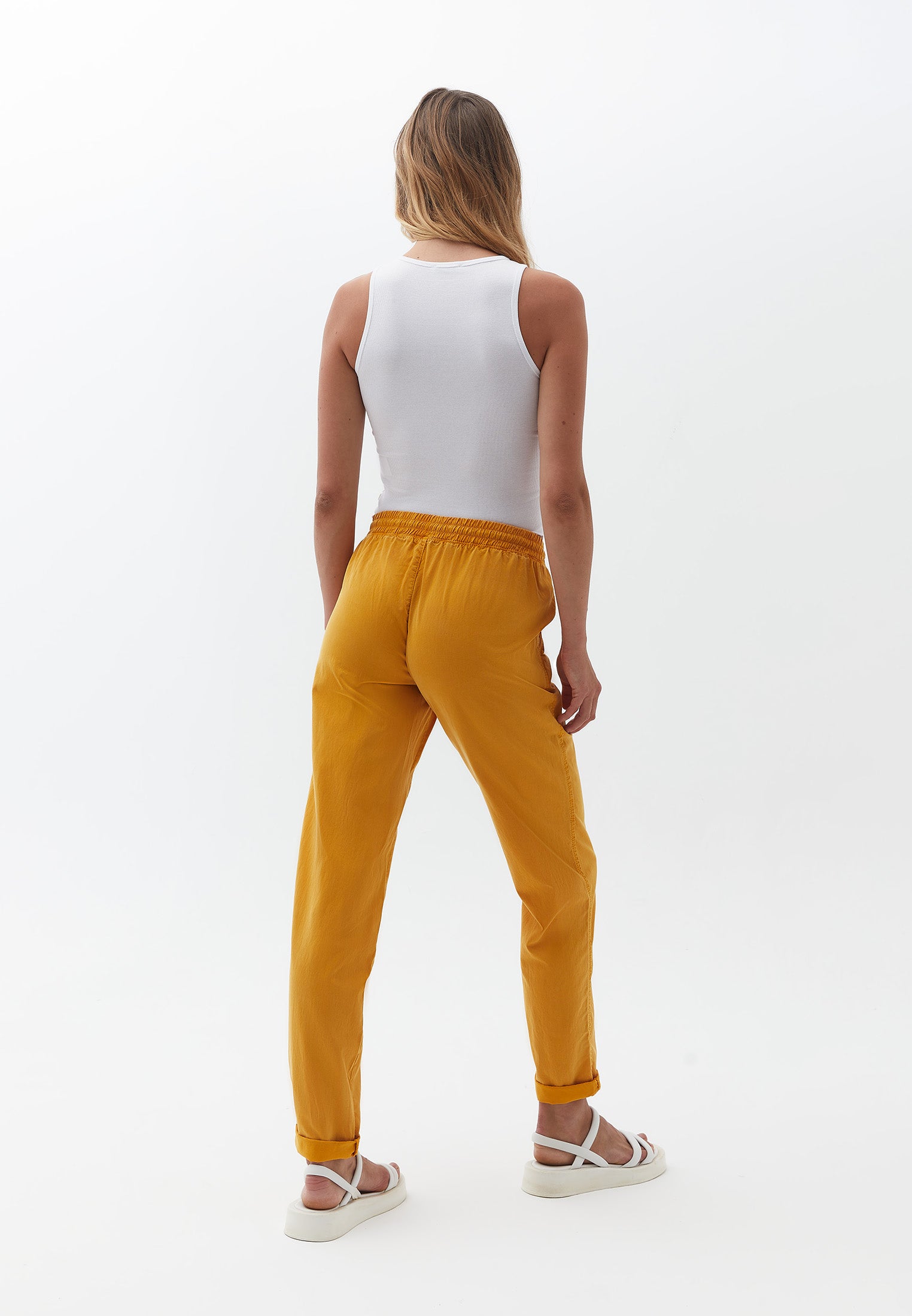TENCEL PANTS WITH POCKETS - ANTIK GOLDEN YELLOW