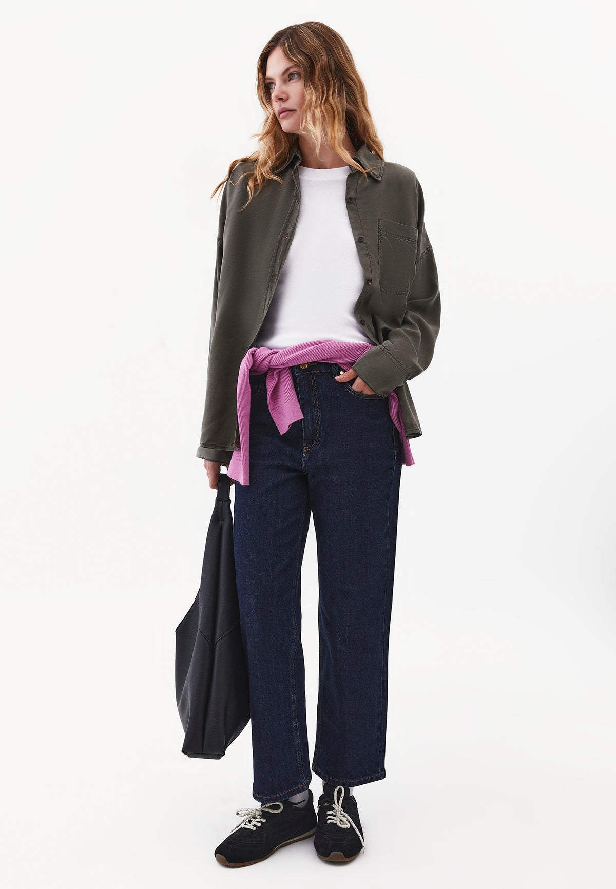 Long Sleeve Oversize Shirt Collar Woven Shirt - ANTIK KAMBABA