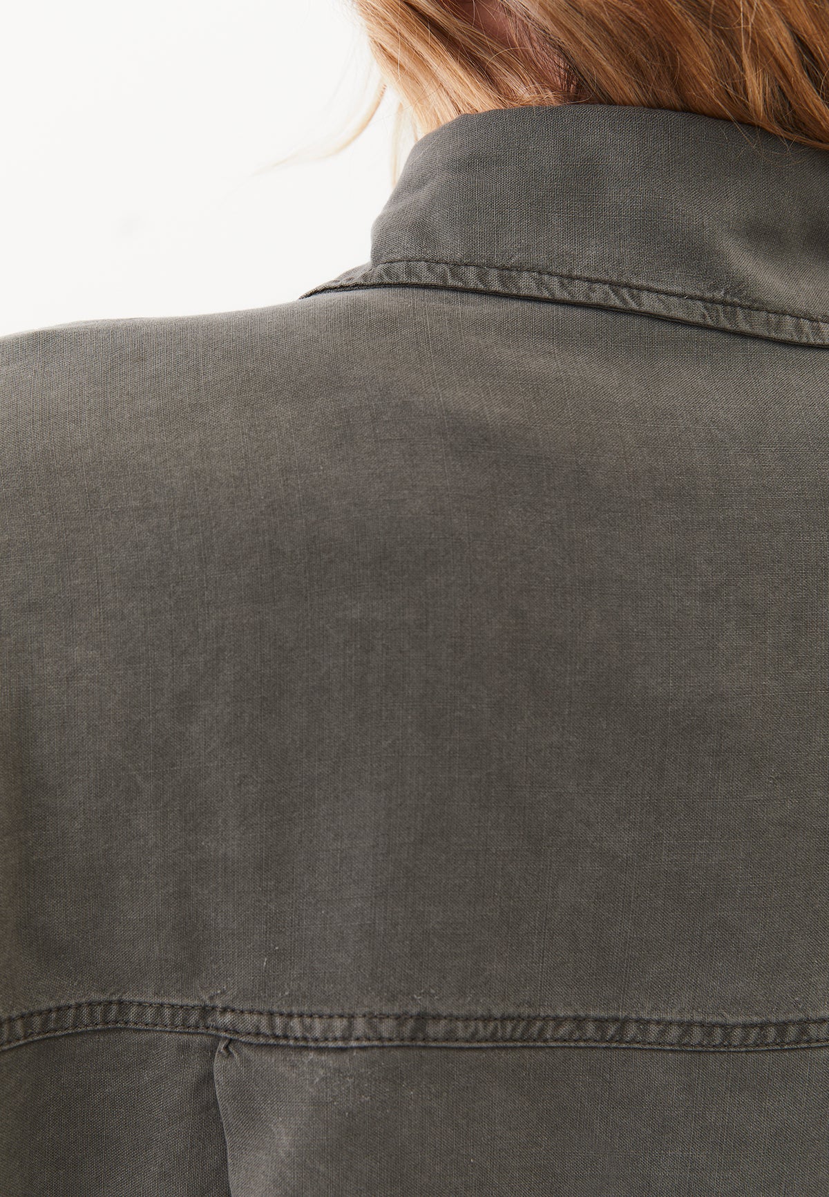 Long Sleeve Oversize Shirt Collar Woven Shirt - ANTIK KAMBABA