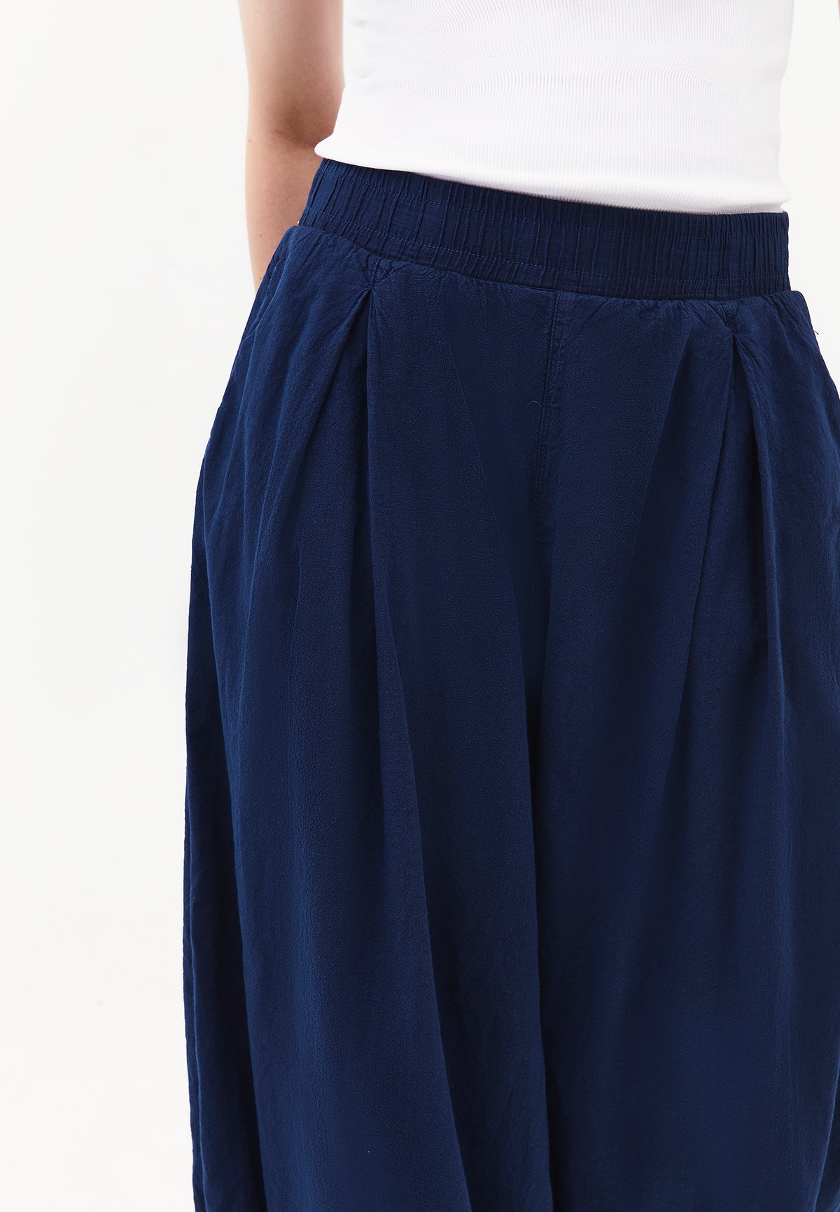 Balloon Fit Regular Waist Pleated Pants - ANTIK NAVY PEONY