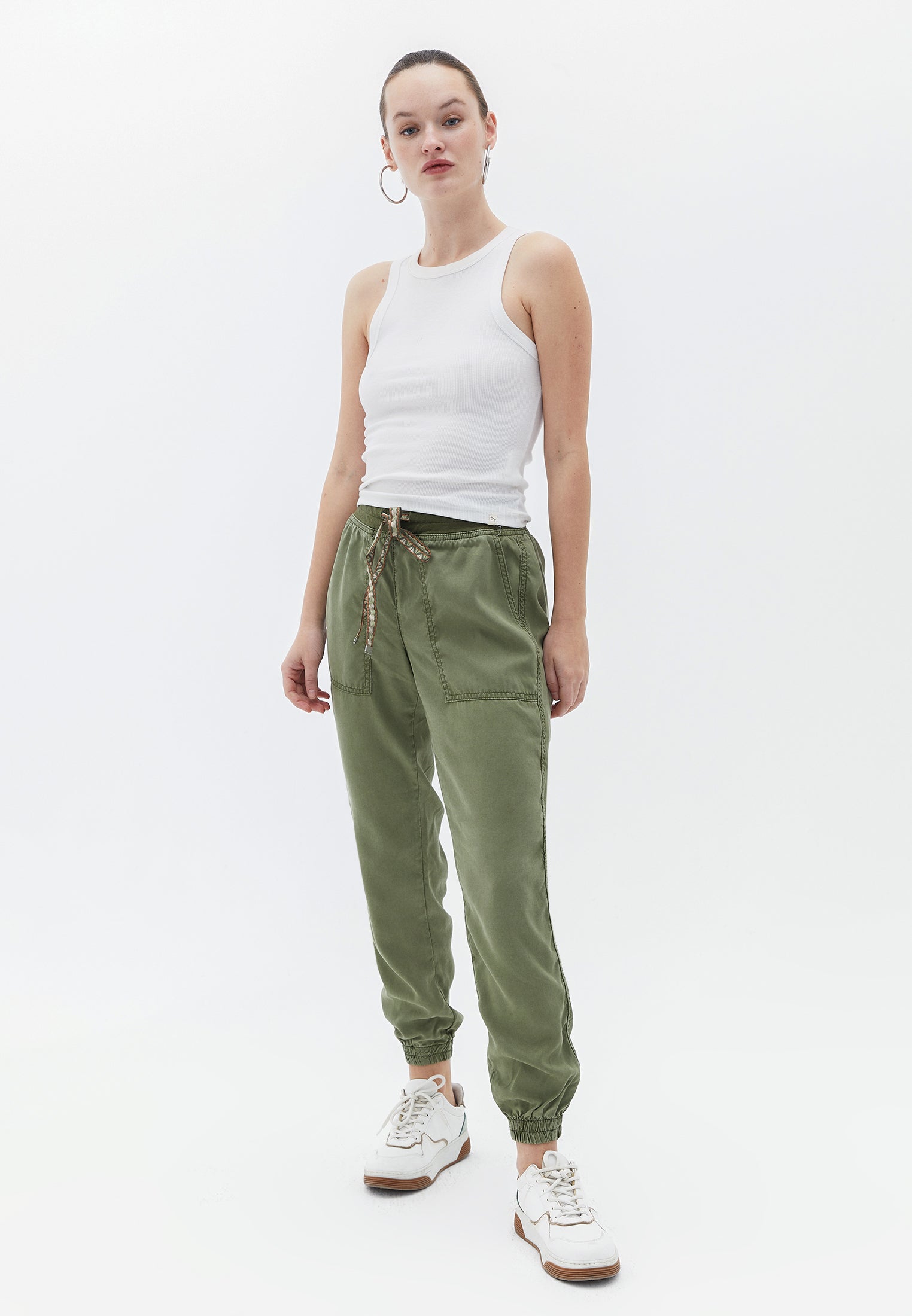 TENCEL JOGGER PANTS - ANTIK OIL GREEN