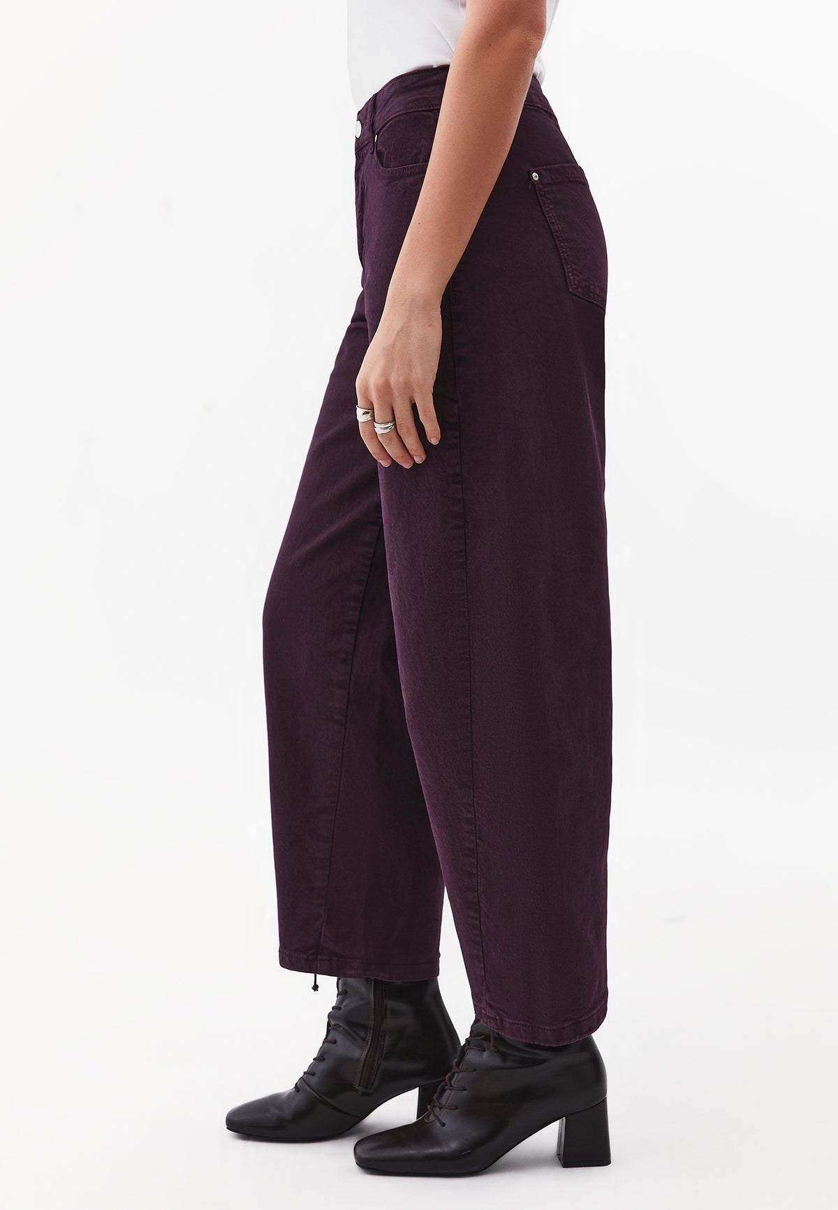 Barrel Standard Regular Waist Woven Pants - ANTIK PLUM PERFECT