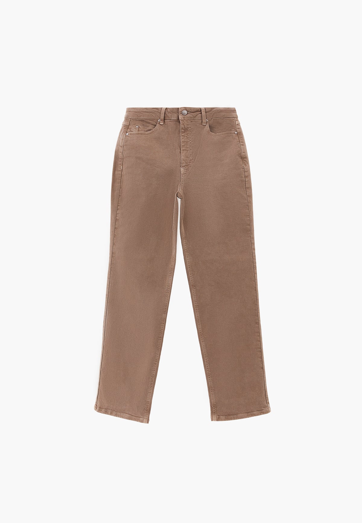 Ultra High Waist Straight Leg Pants - Anthracite