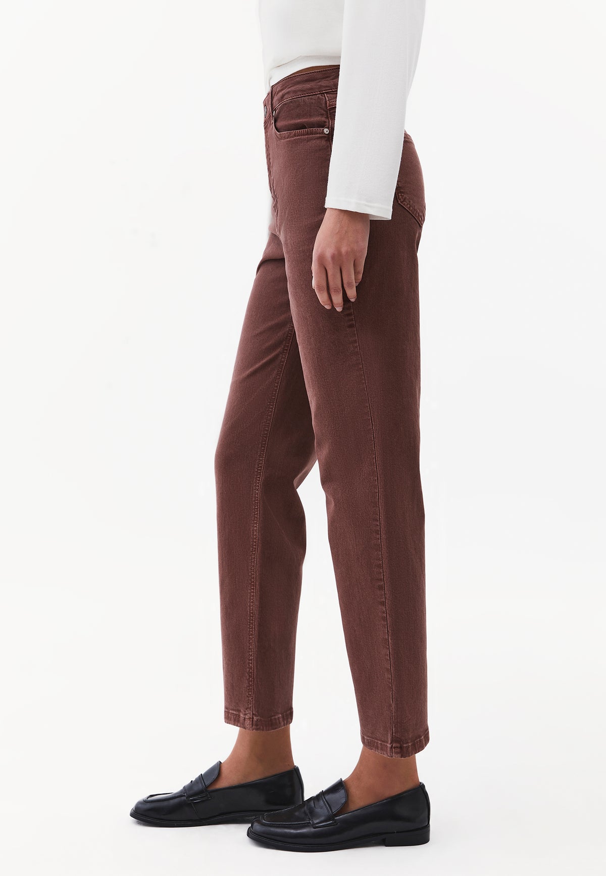 Ultra High Waist Straight Leg Pants - ANTIK RUM RAISIN