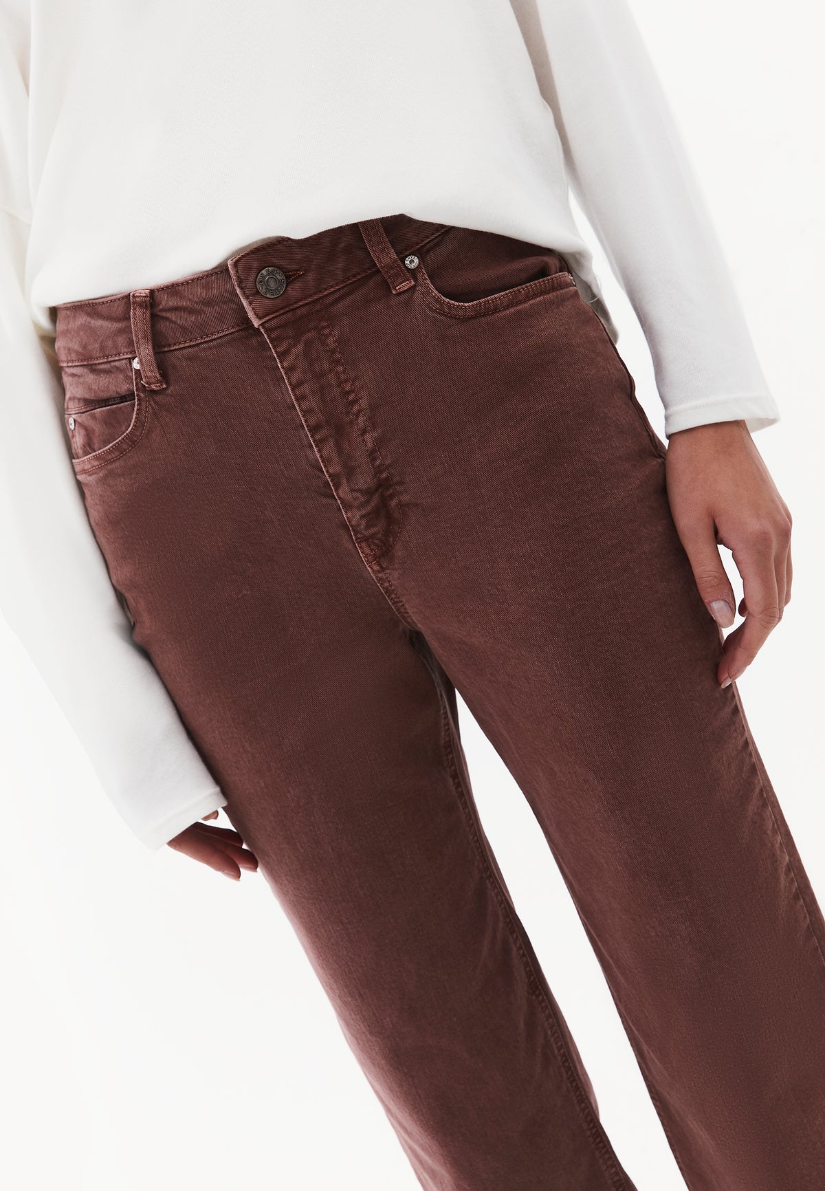 Ultra High Waist Straight Leg Pants - ANTIK RUM RAISIN