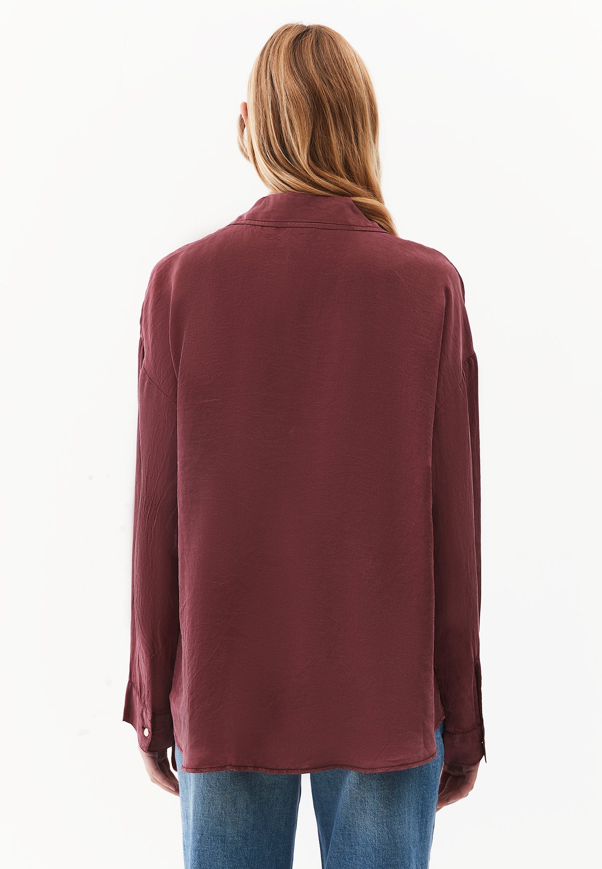 Shirt Collar Shirt with Button Details - ANTIK RUM RAISIN