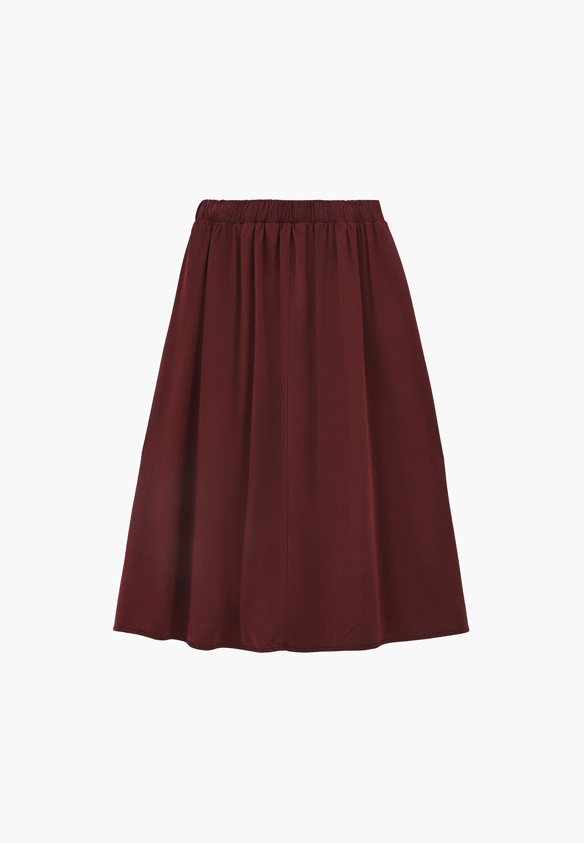 Ultra High Waist Long A-Line Woven Skirt - ANTIK RUM RAISIN