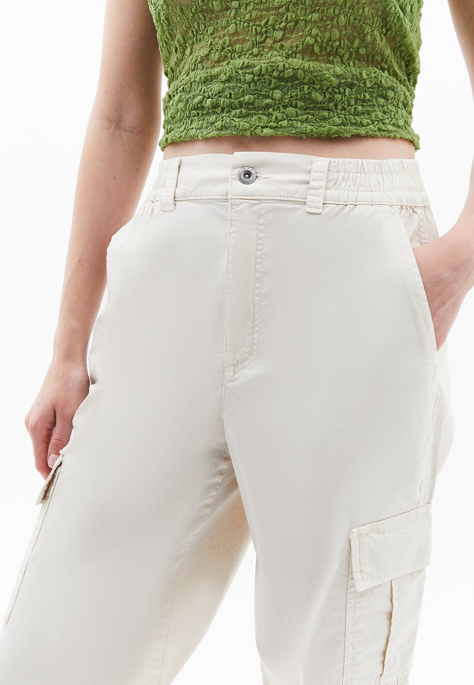 Jogger Pants With Belt Detail - ANTIK SILVER BIRCH