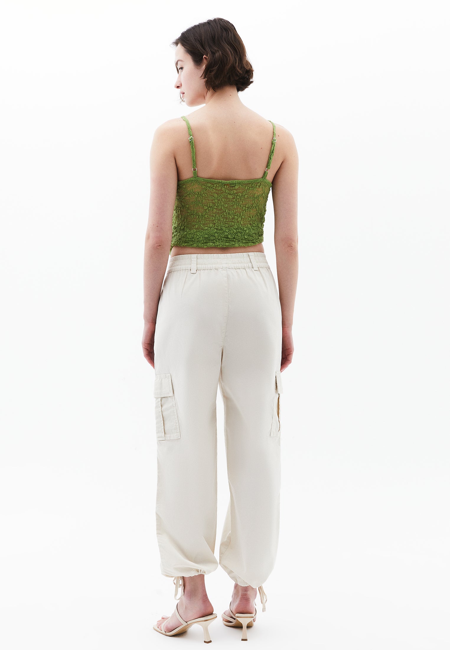 Jogger Pants With Belt Detail - ANTIK SILVER BIRCH