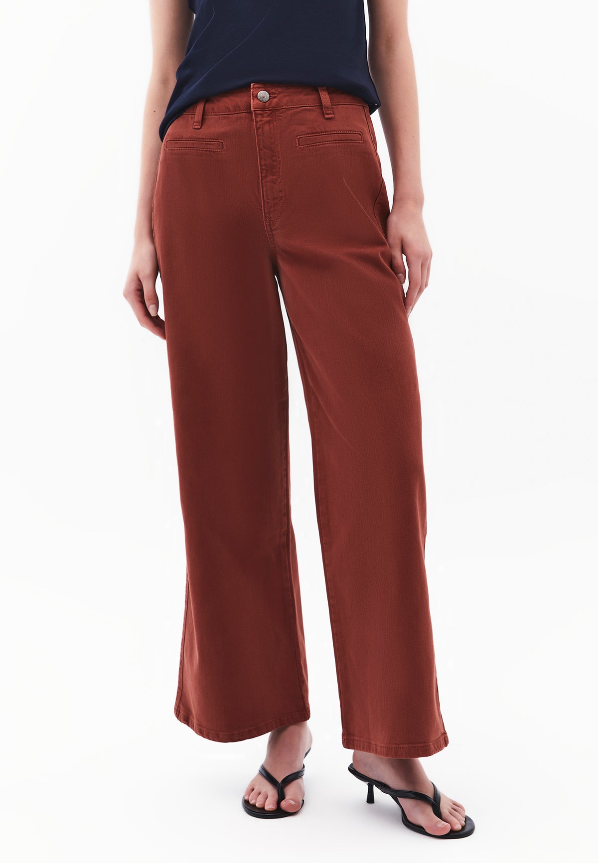 Ultra High Waist Wide Leg Pants - Brown