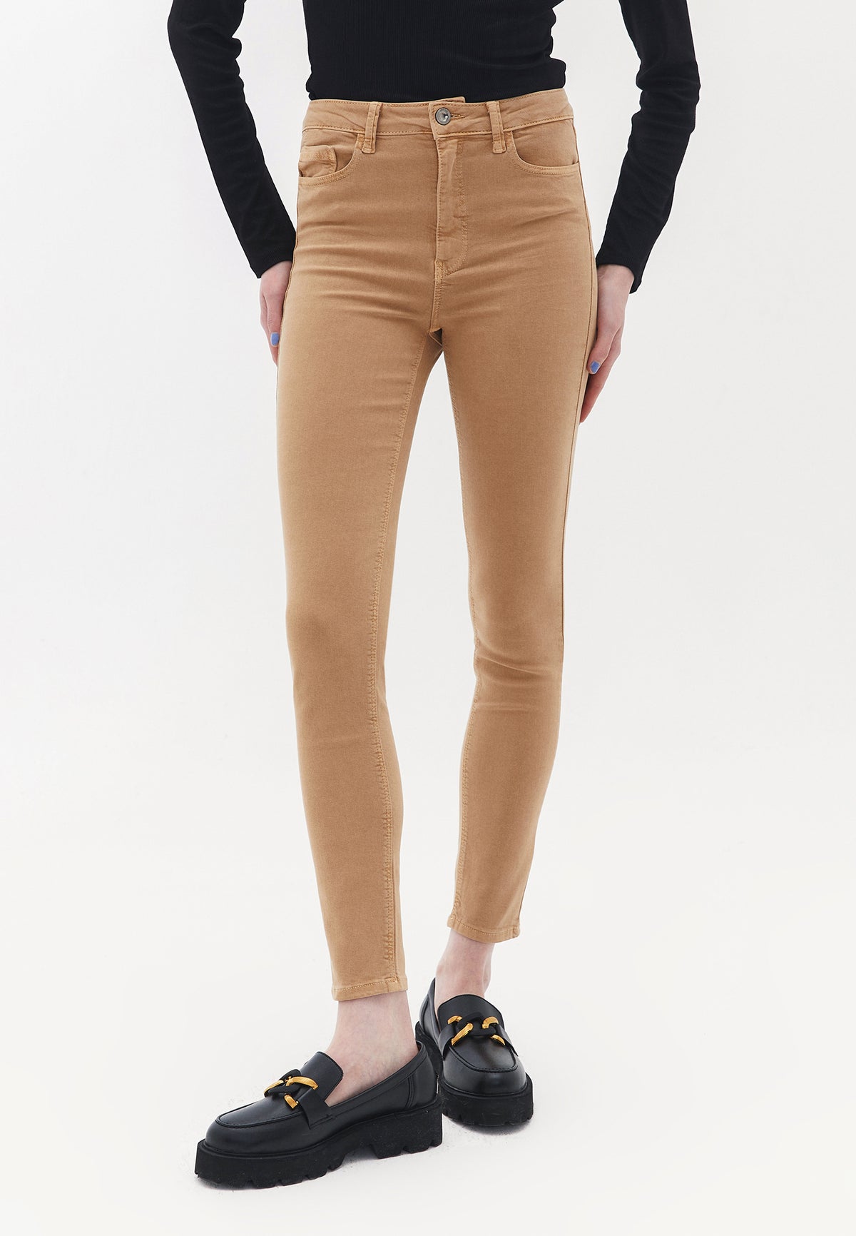 High Waist Skinny Pants - ANTIK TIGER S EYE