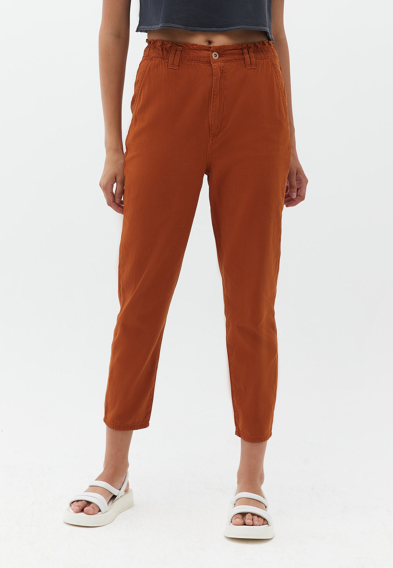 Baggy cotton trousers - ANTIK UMBER
