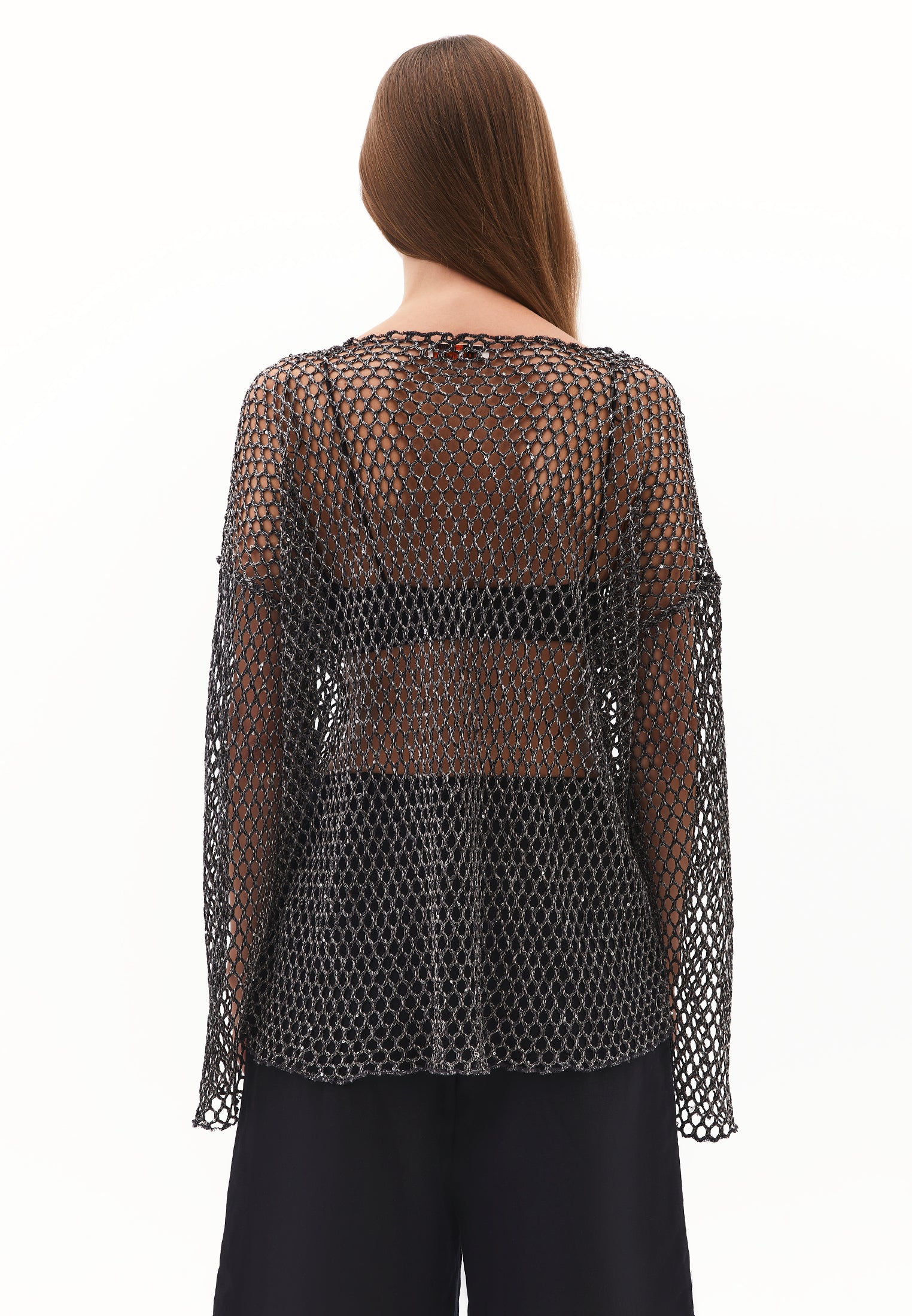 File detailed long sleeve blouse - ANTRA MELANGE