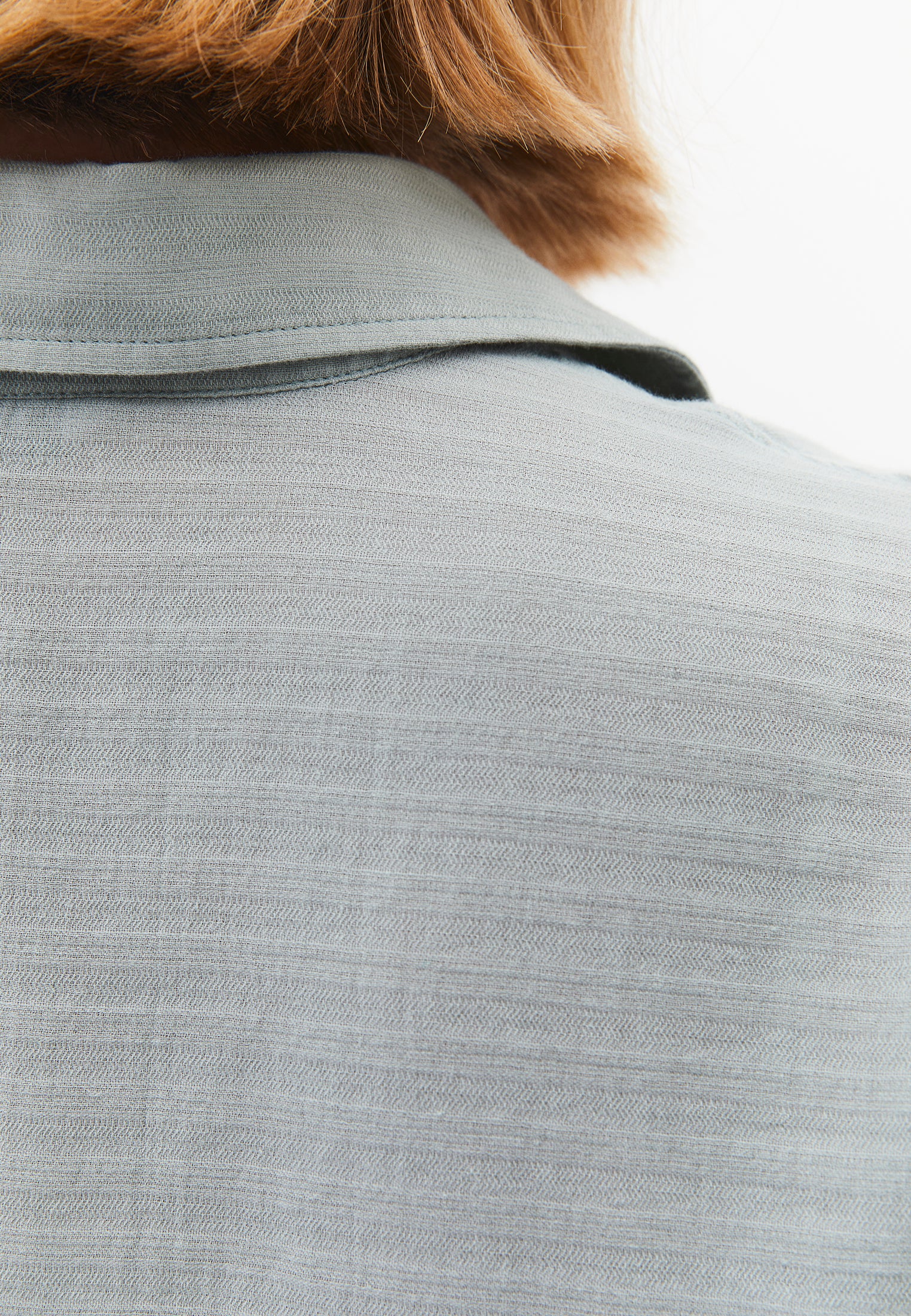 Oversize Long Sleeve Shirt With Pocket Detail - AQUA GRAY