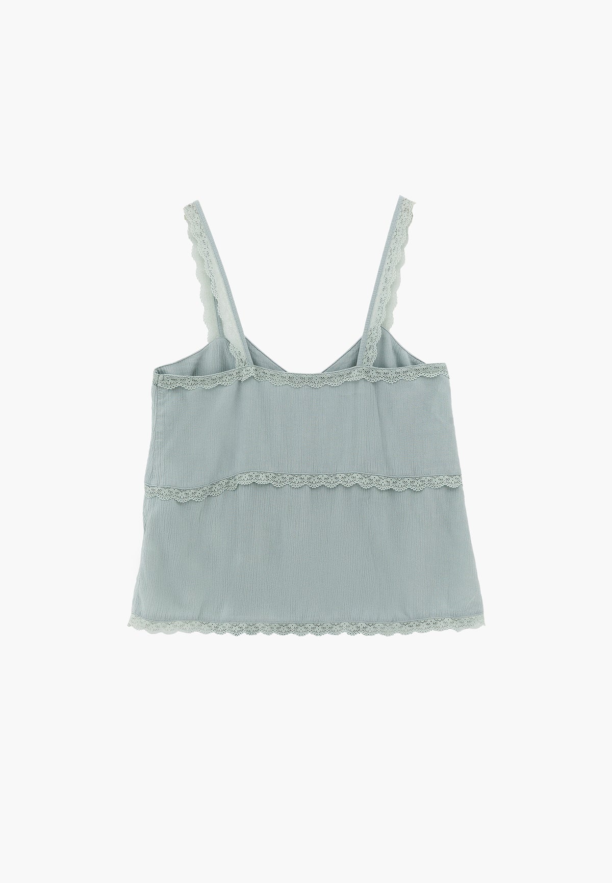 Bohemian V Neck Sleeveless Blouse - AQUA GRAY