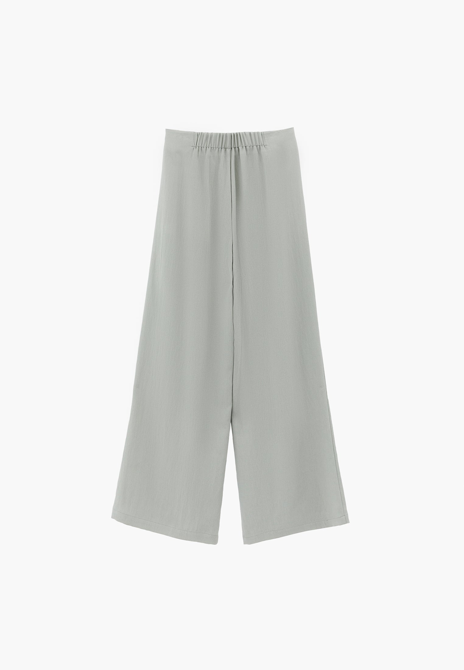 Ultra High Waist Wide Leg Pleated Pants - AQUA GRAY