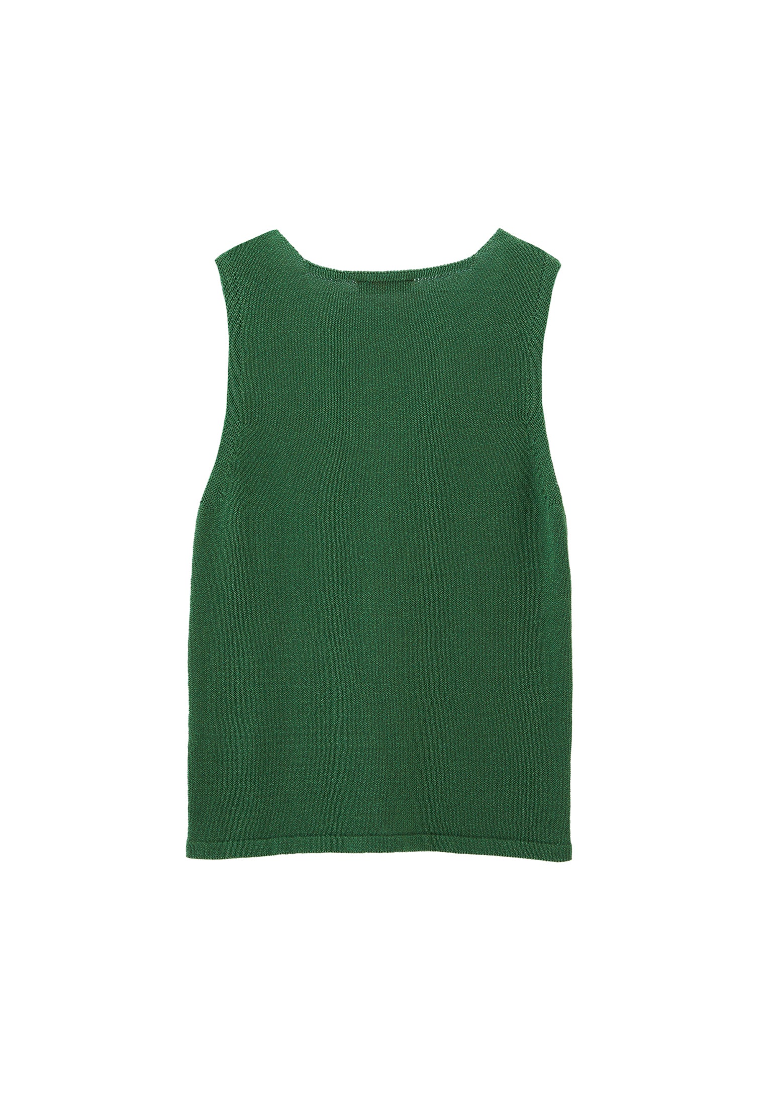 Sleeveless Tunic Vest With Beaded V Neck - ARTICHOKE GREEN