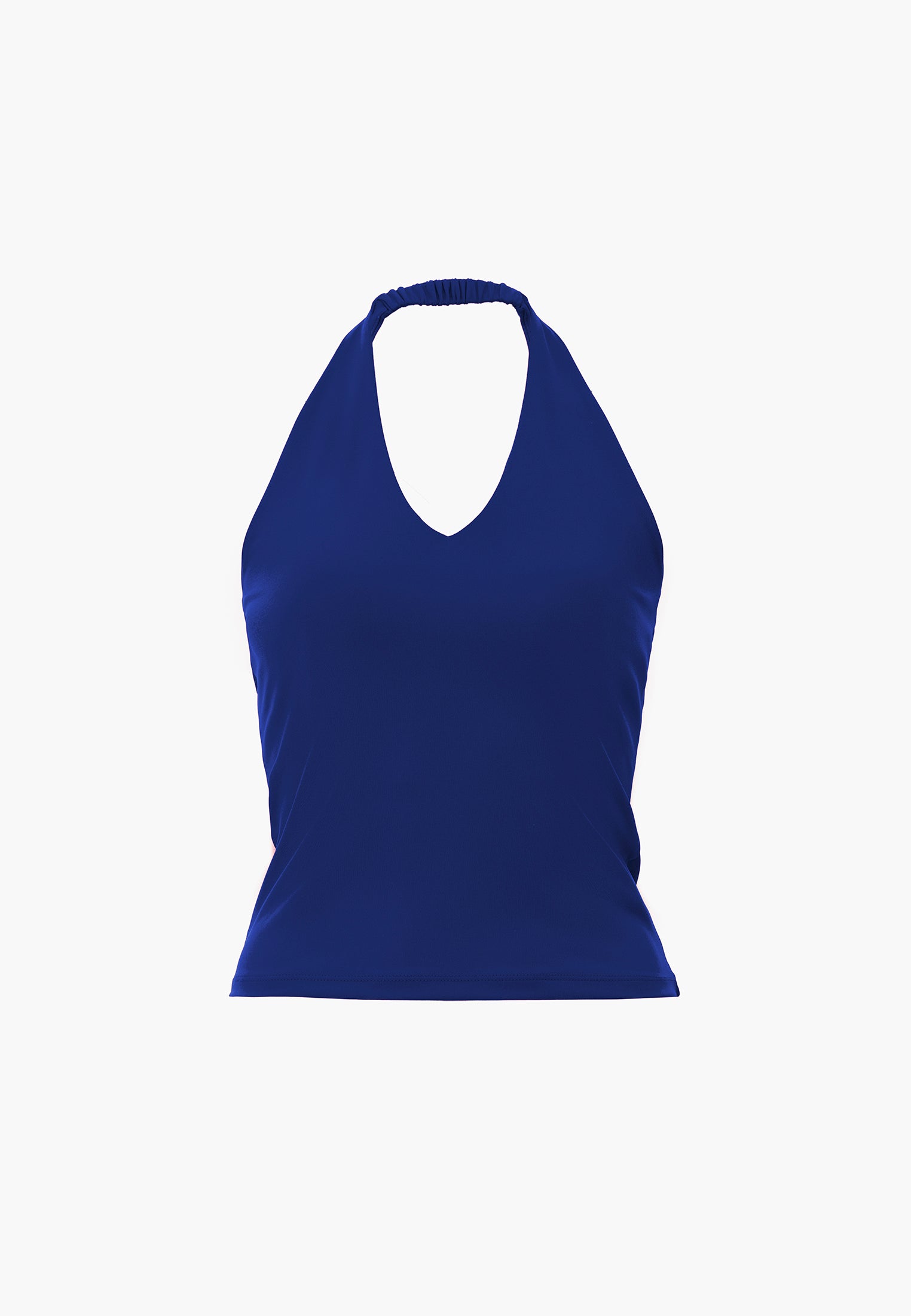 Halter Neck Button Detailed Blouse - BELLWETHER BLUE