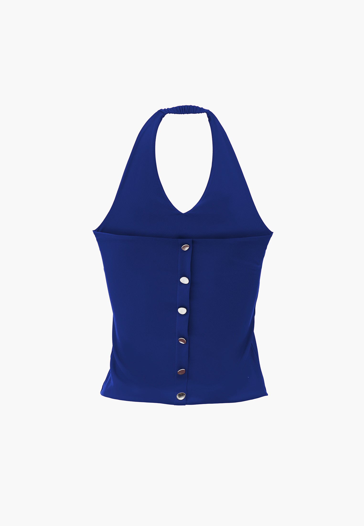Halter Neck Button Detailed Blouse - BELLWETHER BLUE