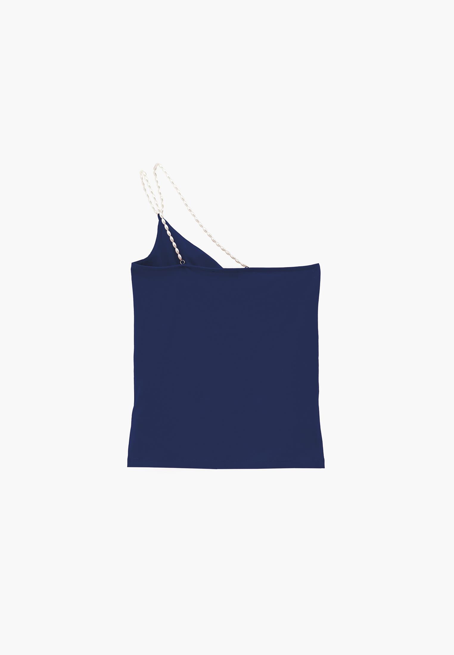 One Shoulder Bodycon Tank - BELLWETHER BLUE