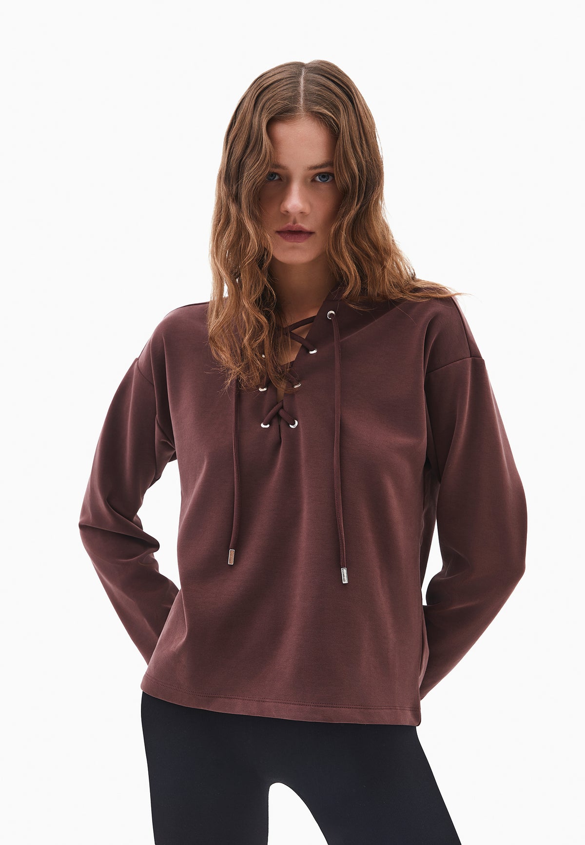 Hooded Oversize Sweatshirt - Brown