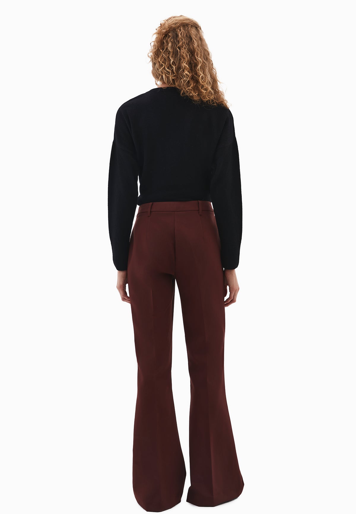 Spanish Leg High Waist Pants - BITTER CHOCOLATE